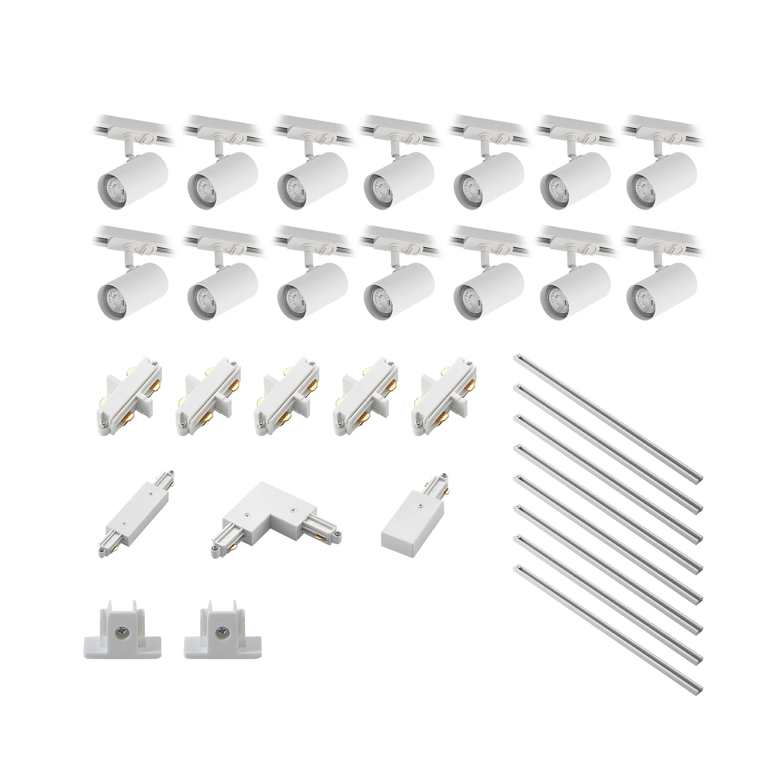 Lindby 1-Phasen-Schienensystem Linaro, GU10, 14-flg., weiß