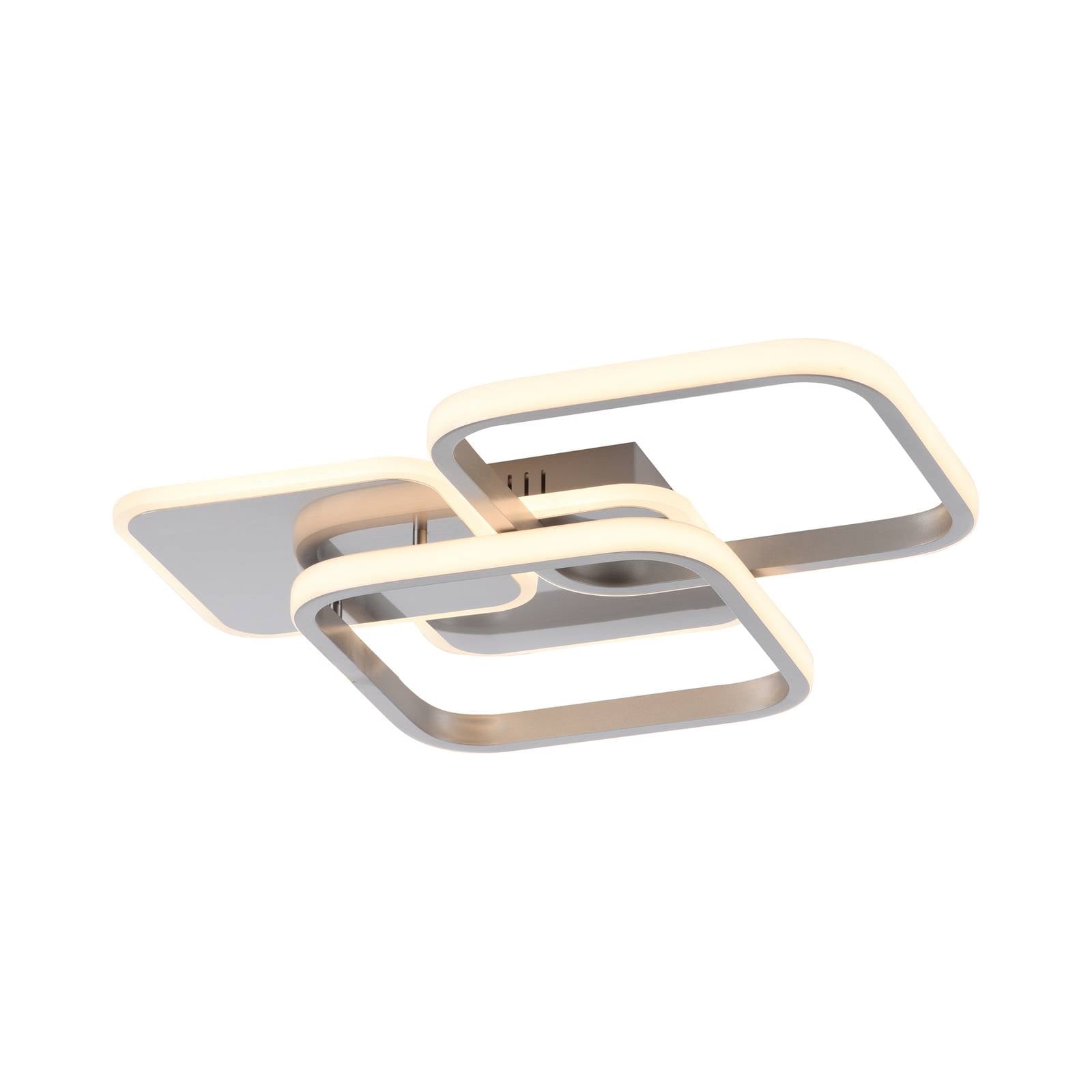 LED-Deckenleuchte Sevent, eckig, 3.000 K, stahl
