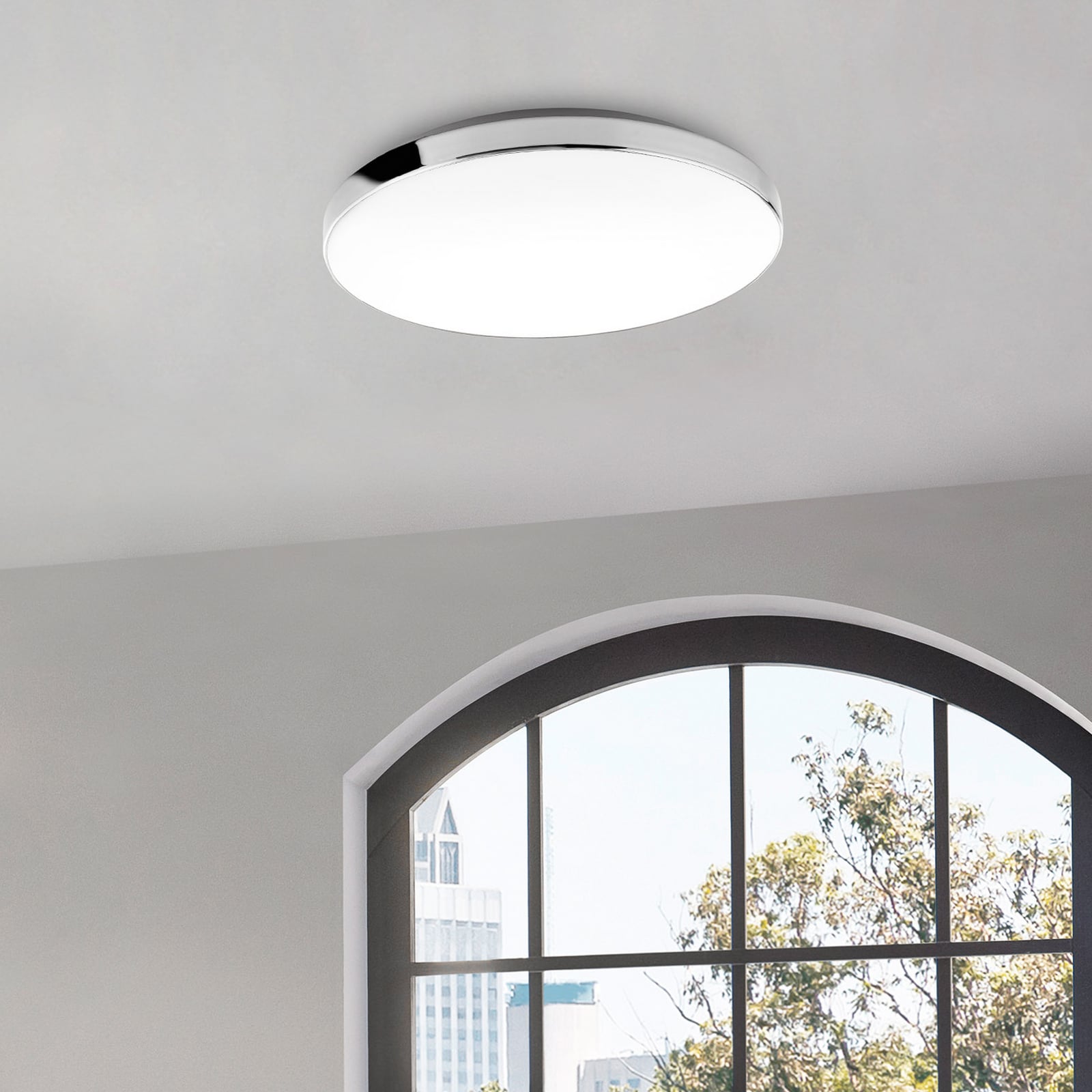 LED lubų lempa 3351216 chromas/balta, Ø 35,5 cm, 4000 K, IP44