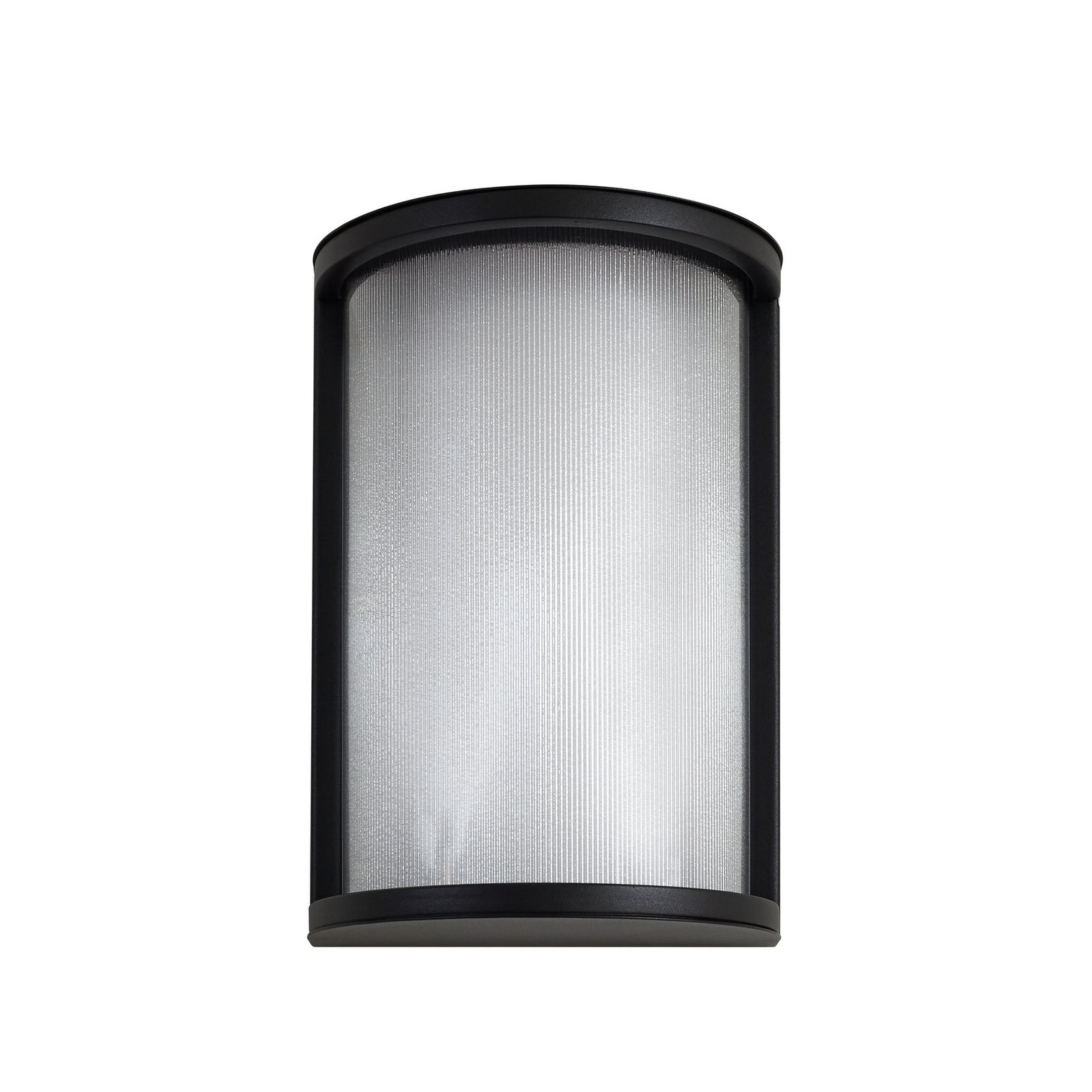 Calvik udendørs LED-væglampe, IP44, sort, 24 cm, riflet - Lindby