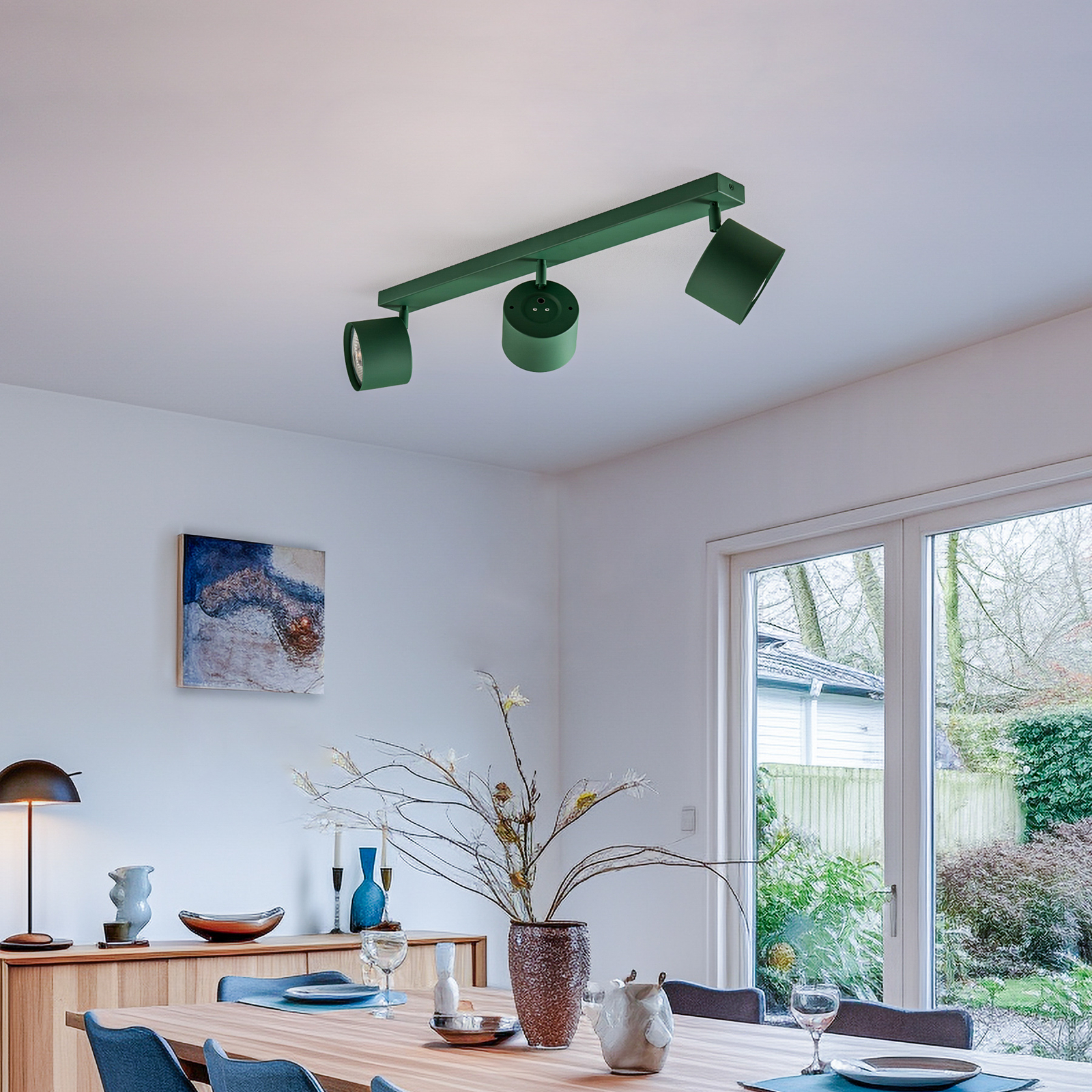 Spot pour plafond Chloe réglable à 3 lampes, vert
