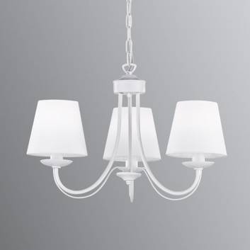 Cortez chandelier, white, 3-bulb