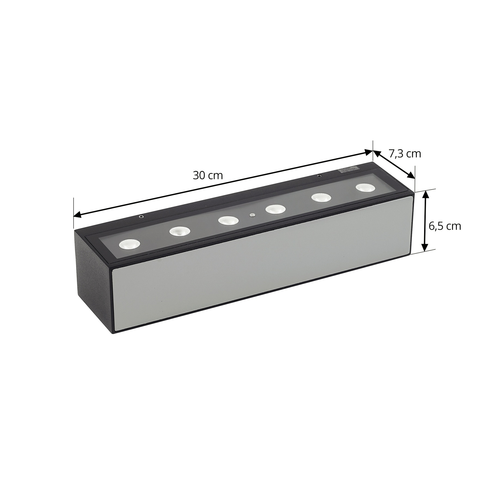 Lucande LED vonkajšie nástenné svietidlo Selim, dĺžka 30 cm, čierna