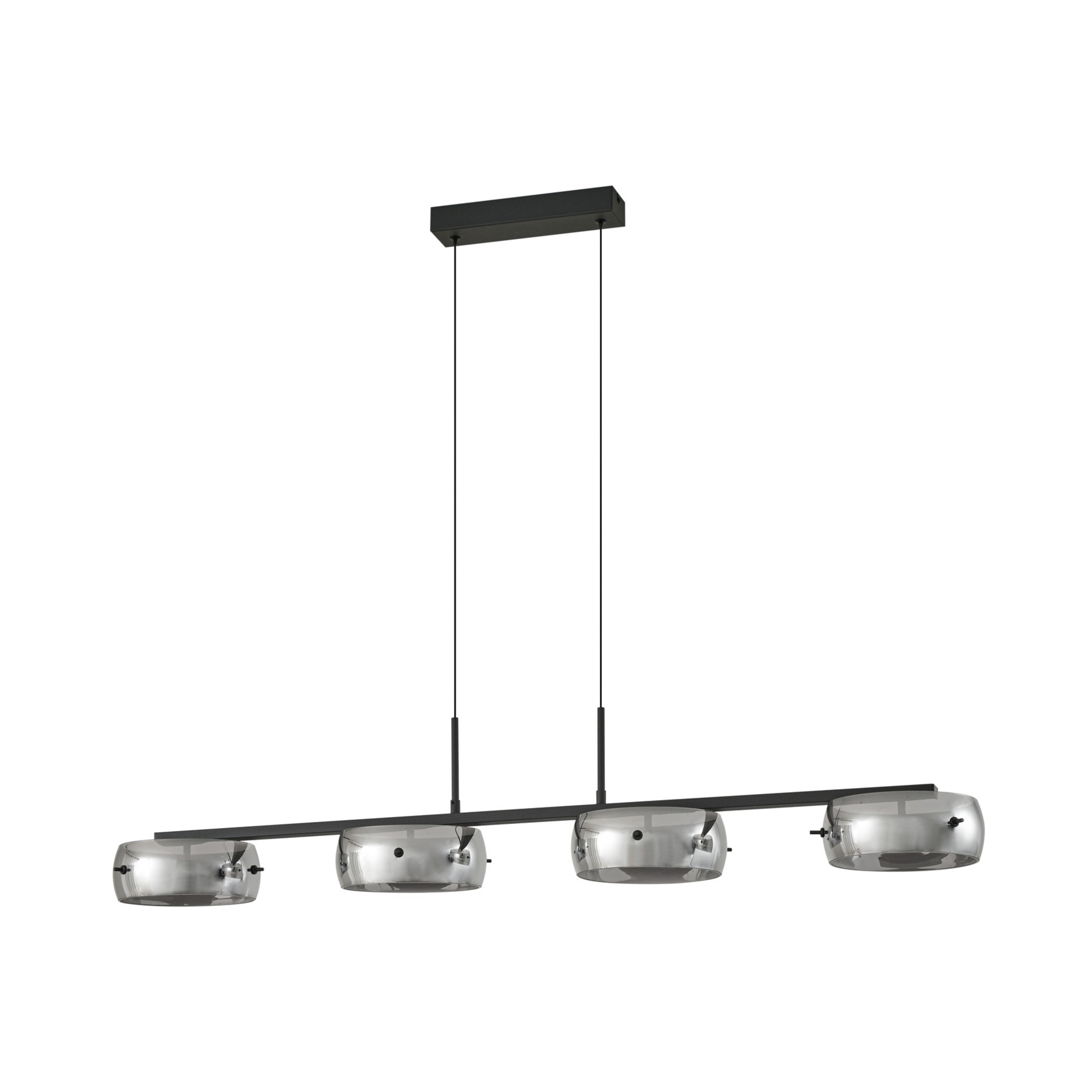 Martis LED závěsné světlo, 4 žárovky, černé, stmívatelné - Lucande