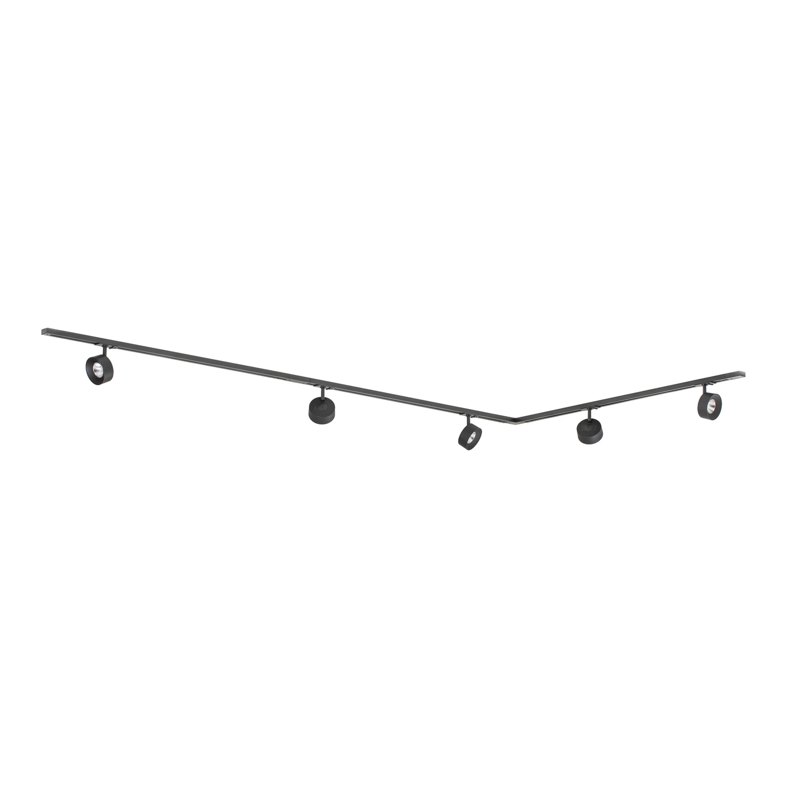 System szynowy Lindby Linaro, średnica 9,5 cm, 5-punktowy, LED, czarny