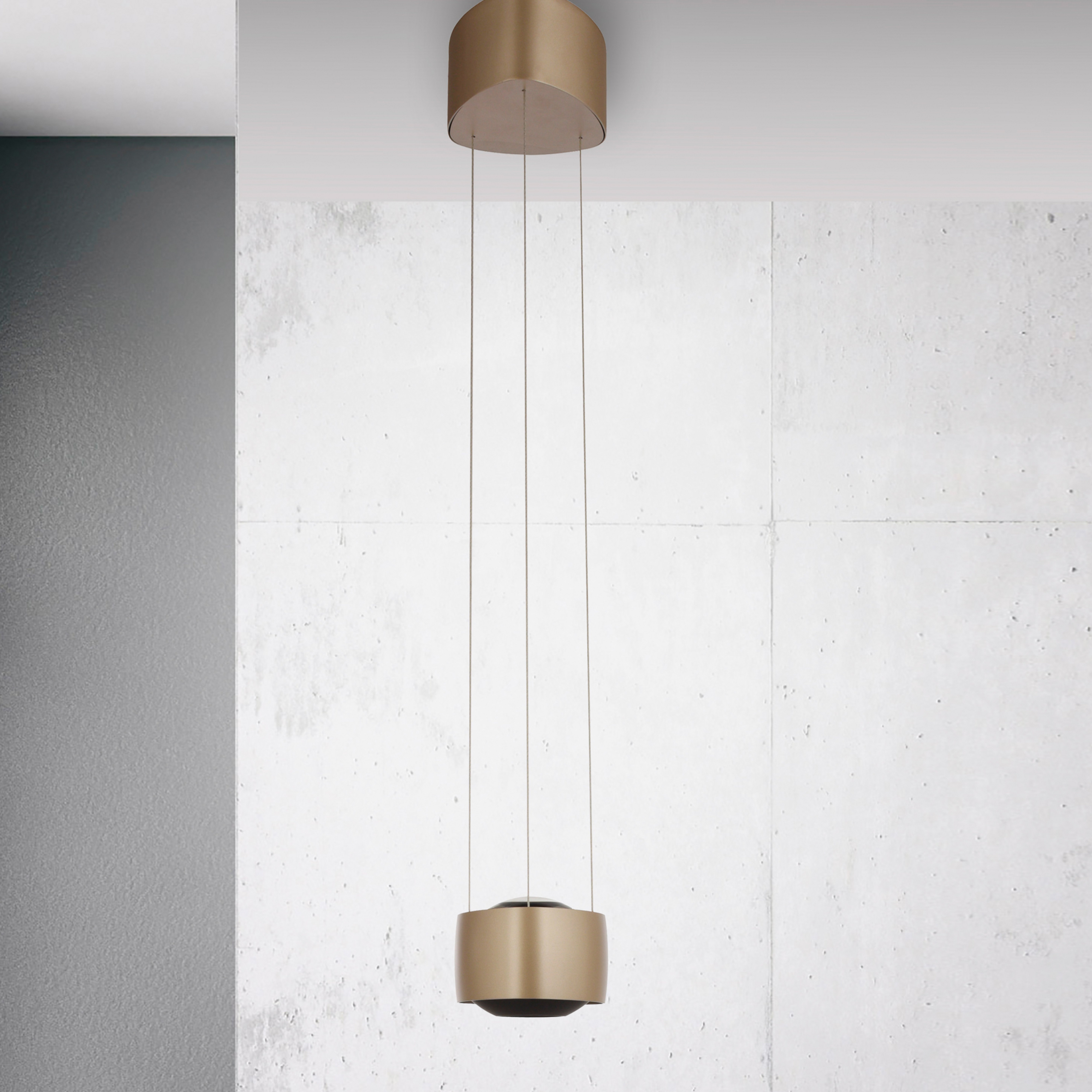 Candeeiro suspenso LED Paul Neuhaus Q-Stretto, bronze, 14,5 cm
