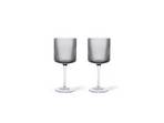 Ripple Červená Wine Glasses Set of 2 Smoked Šedá - ferm LIVING