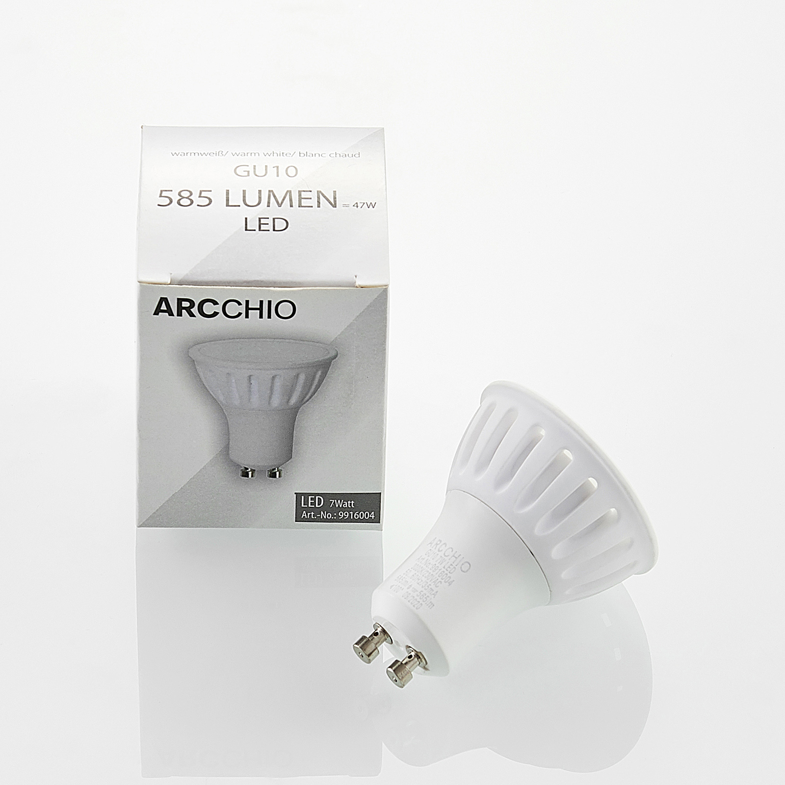 Arcchio-LED-heljastin GU10 100° 7W 3000K himmennys
