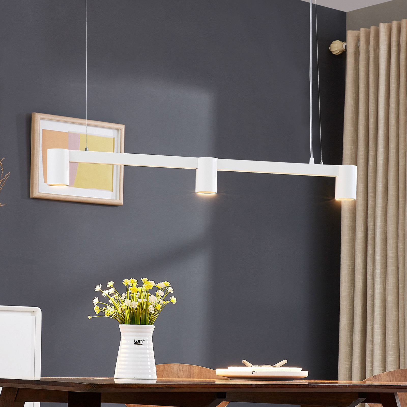 Arcchio lampă suspendată Brinja alb 90 cm lungime 3 becuri GU10 - Camera de zi / sufragerie - modern - Metal