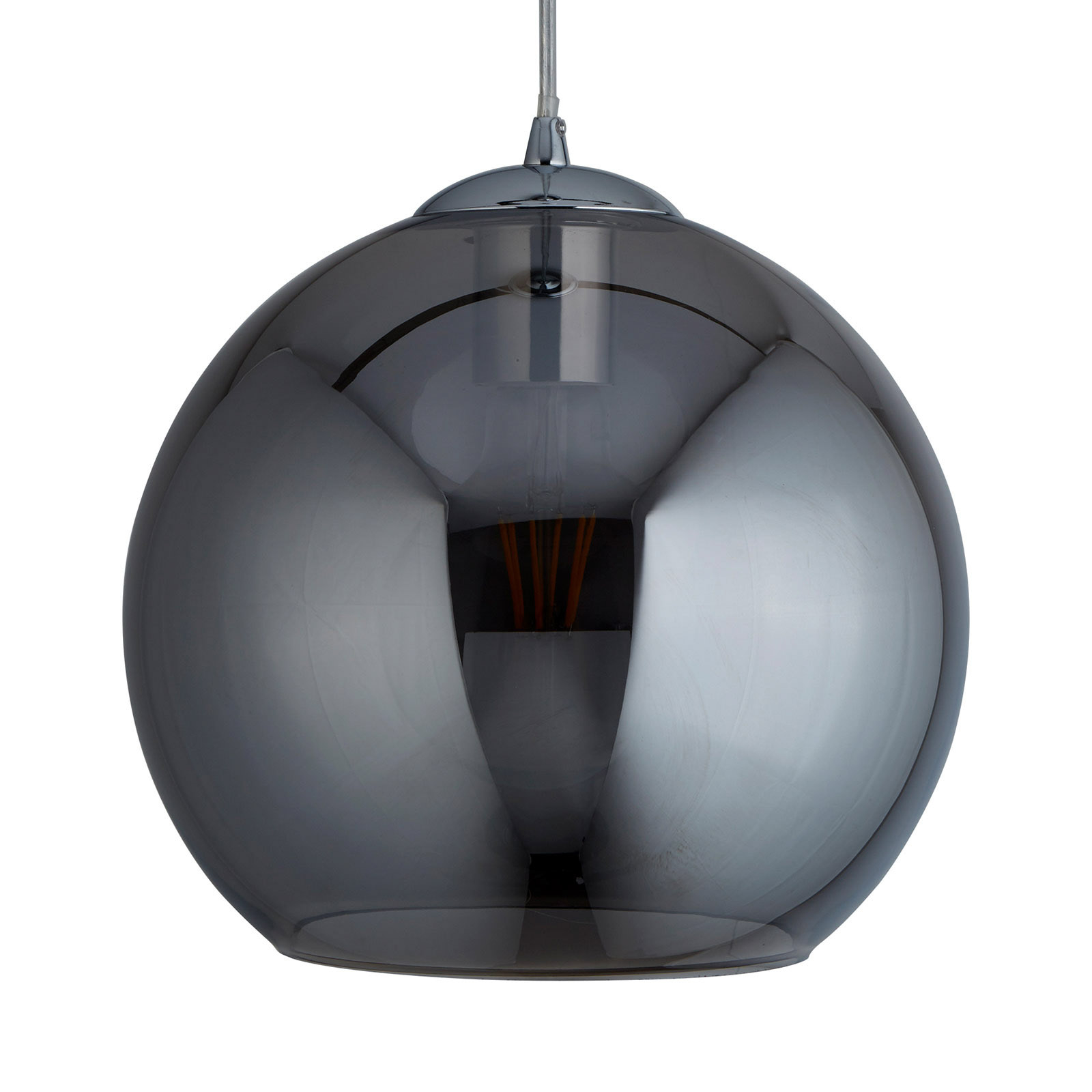 Hanglamp Balls, glasbol gerookt, Ø 30cm
