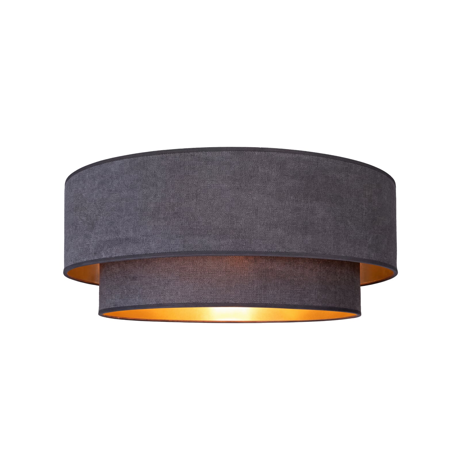 Plafonnier Boho, gris/doré, Ø 60 cm, tissu, E27 - Duolla Plafonnier Boho, gris/doré, Ø 60 cm, tissu, E27 - Duolla