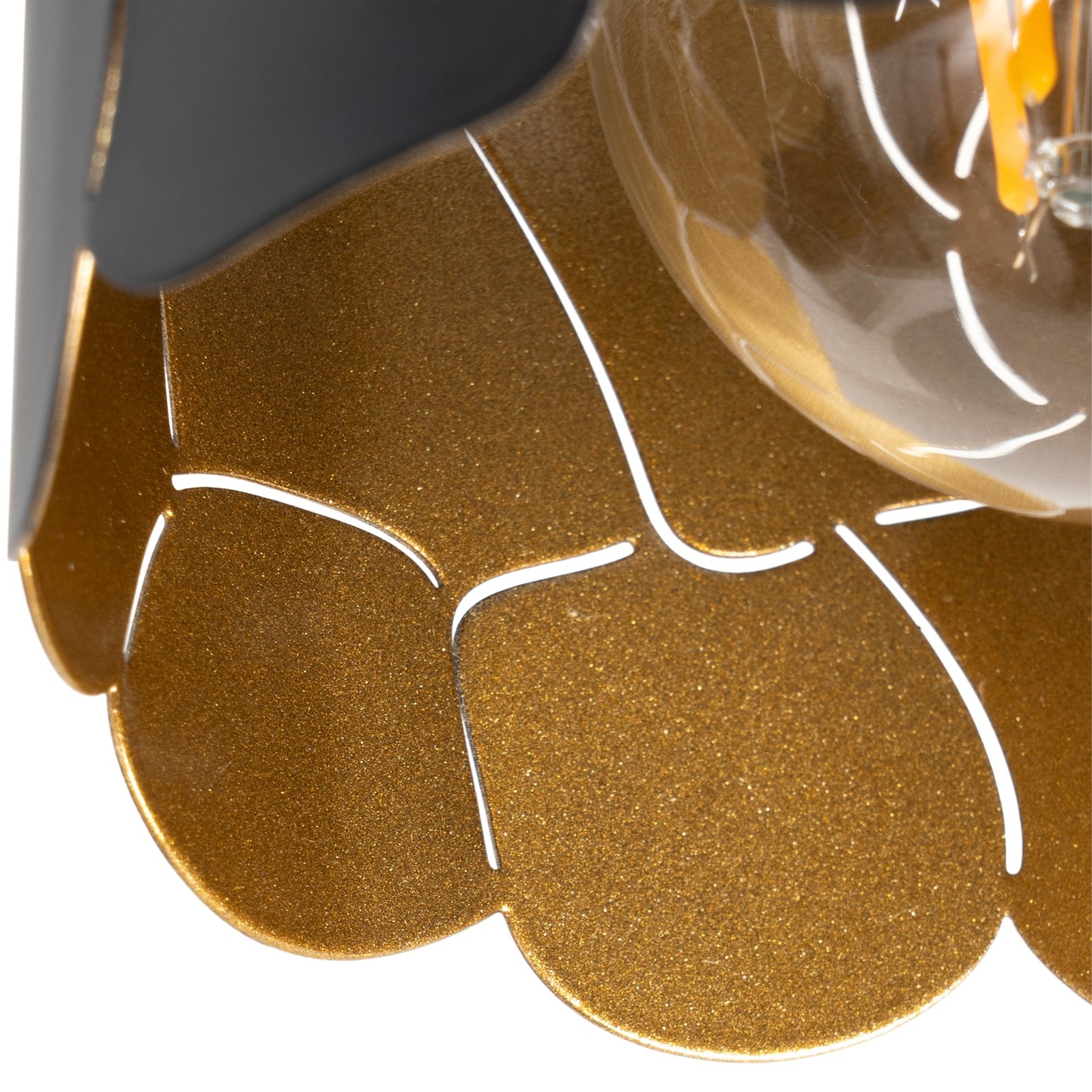 Aralena Wandleuchte Ø 12 cm einflammig schwarz/gold - Lindby