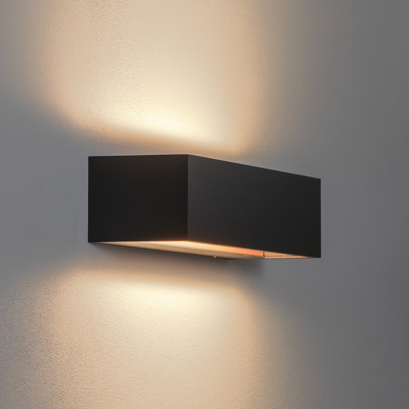 BEGA Studio Line LED wall light, black, metal, 30 cm