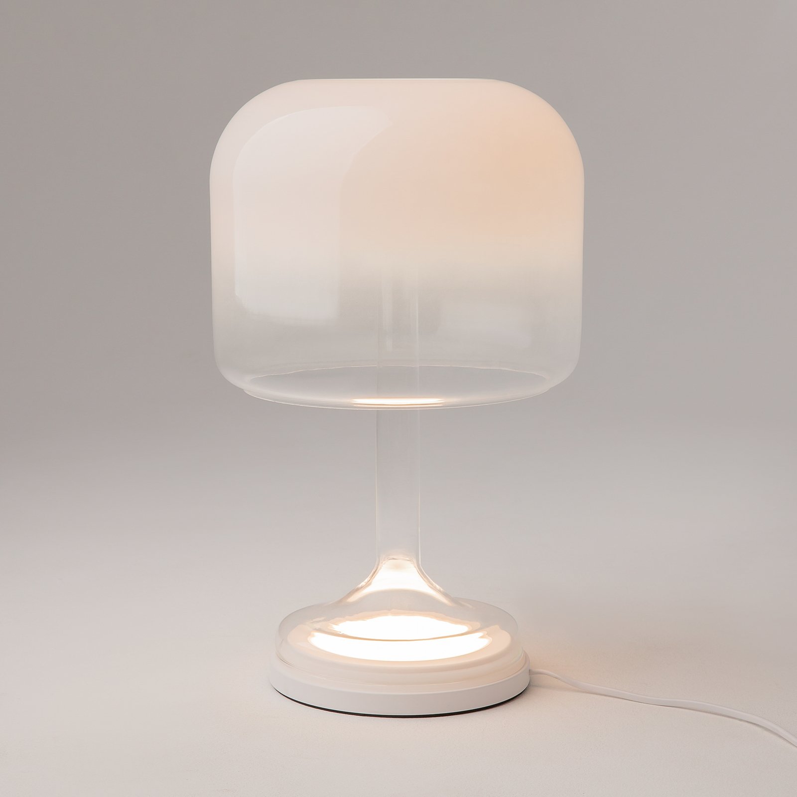 Maytoni Lampada da tavolo LED Spirito, bianco, vetro, altezza 42 cm