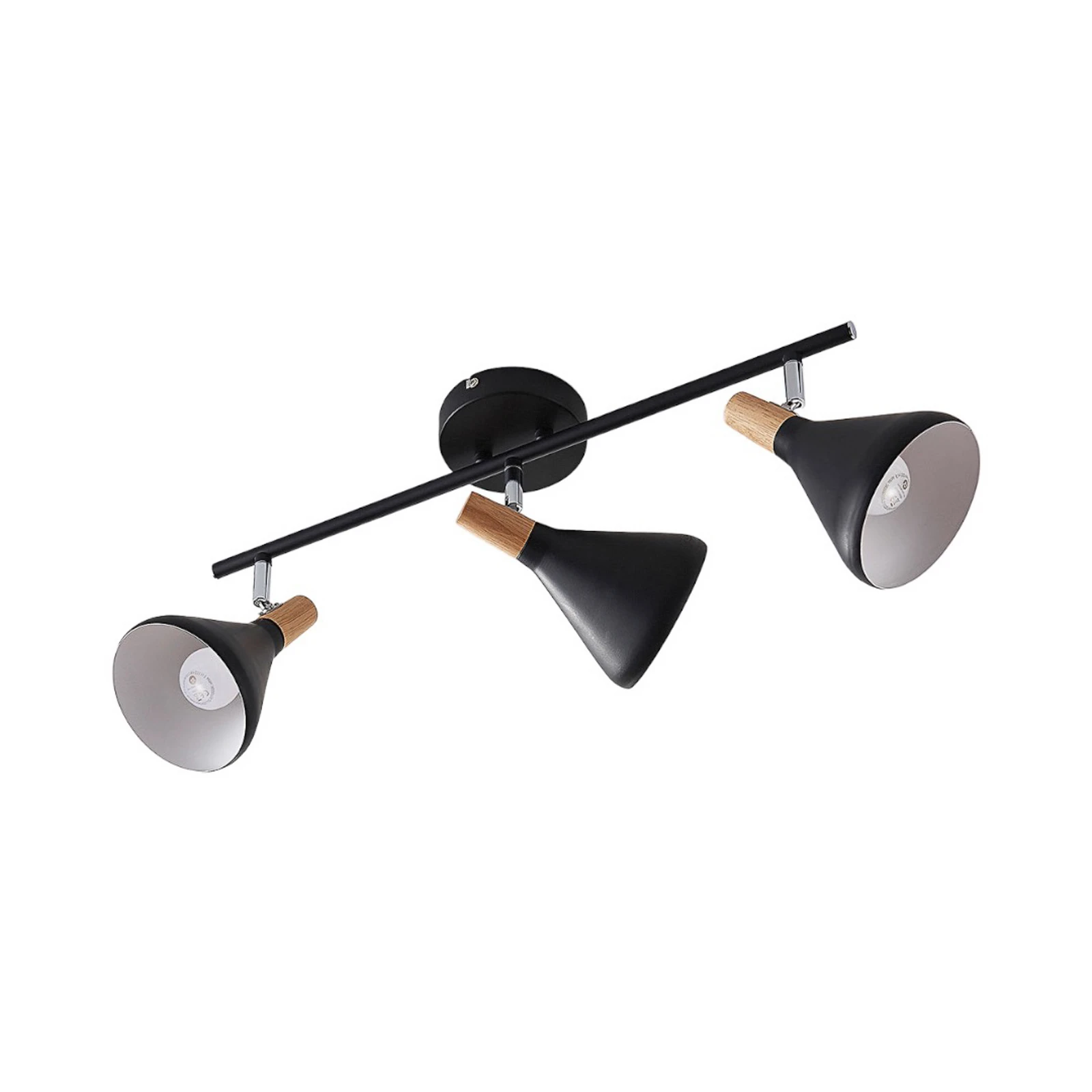 Lindby plafonieră Arina, 53 cm, negru, 3 becuri, E14