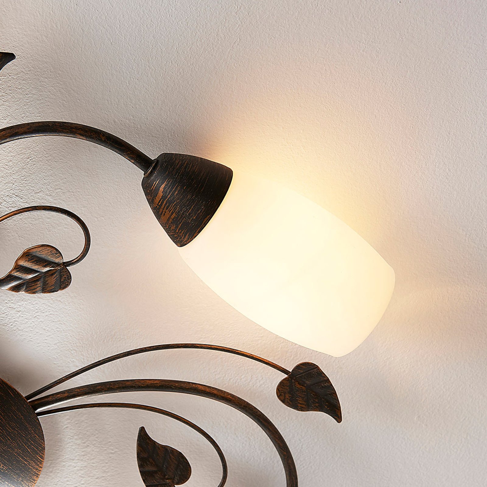 Stefania 5 Kattovalaisin White/Black-Gold - Lindby
