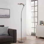 Lindby LED-gulvlampe Darion, grå, metal, dæmpbar, 180 cm