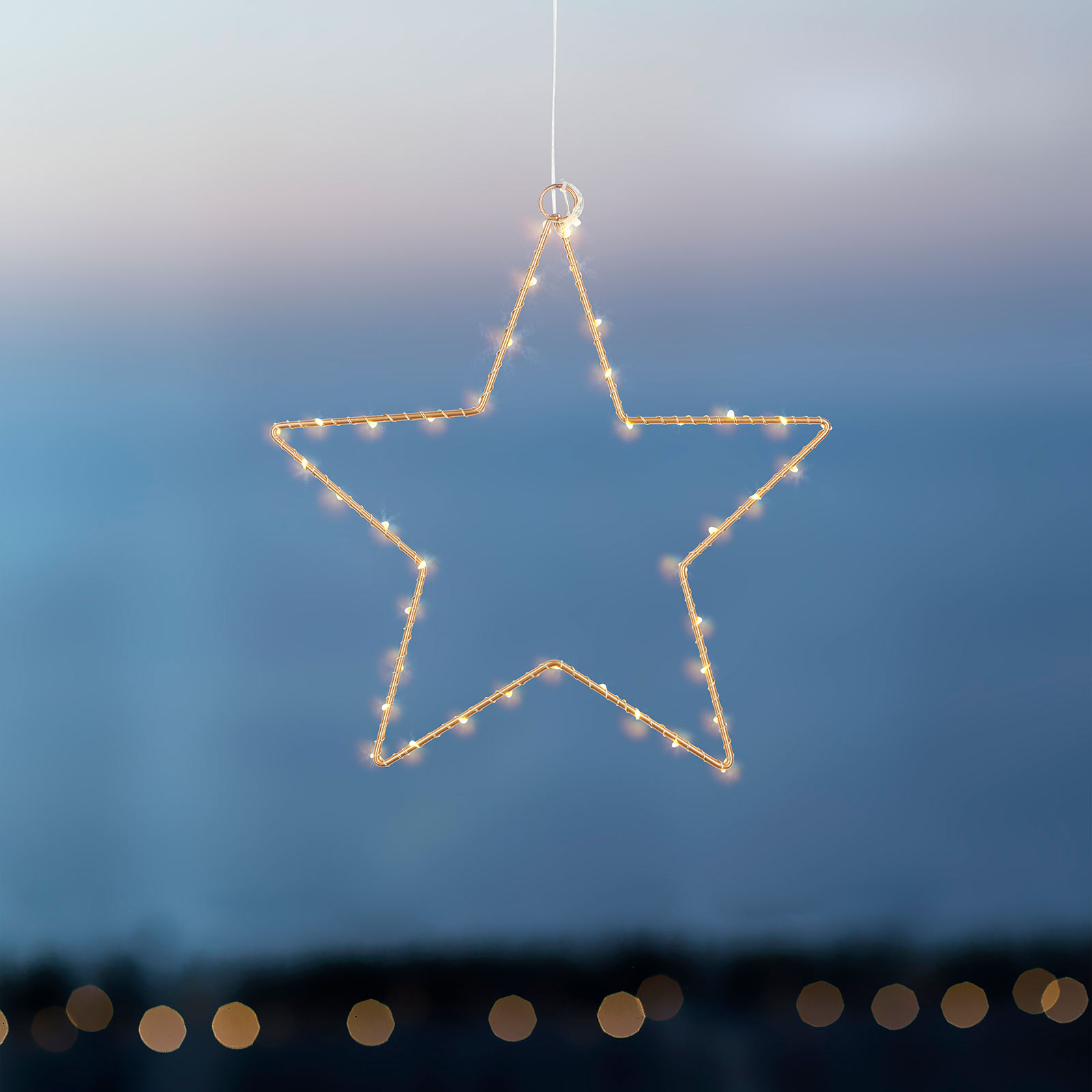 LED dekoratív csillag Liva Star, arany, Ø 30 cm