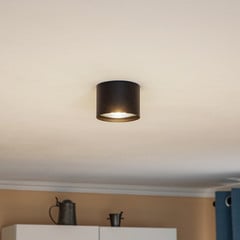 Euluna reflektor sufitowy Chloe, czarny, Ø 11,5 cm sztywna stal