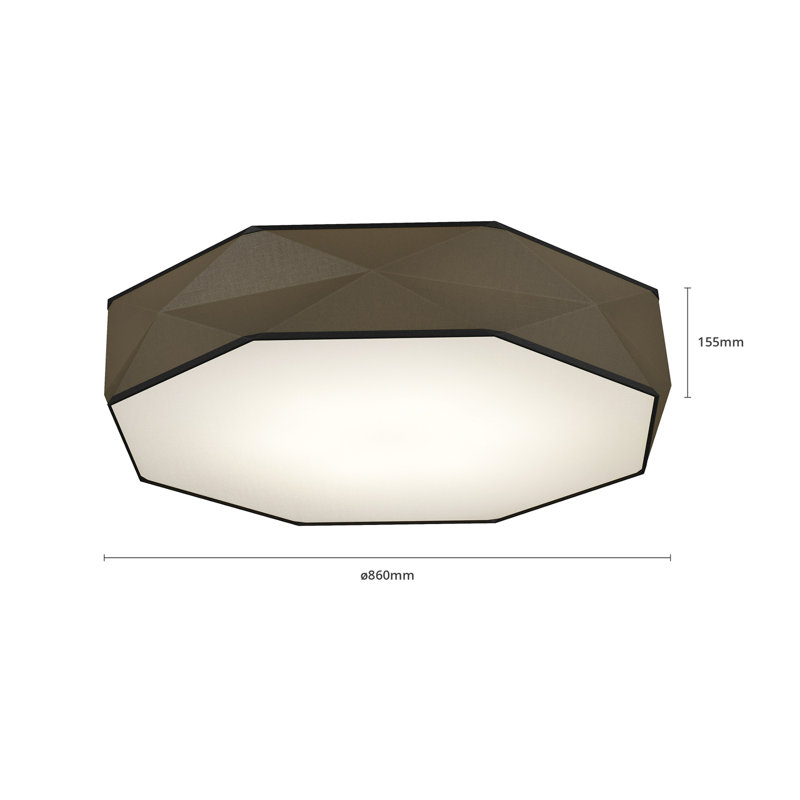 Lampa sufitowa Kantoor New, Ø 88 cm, czarna