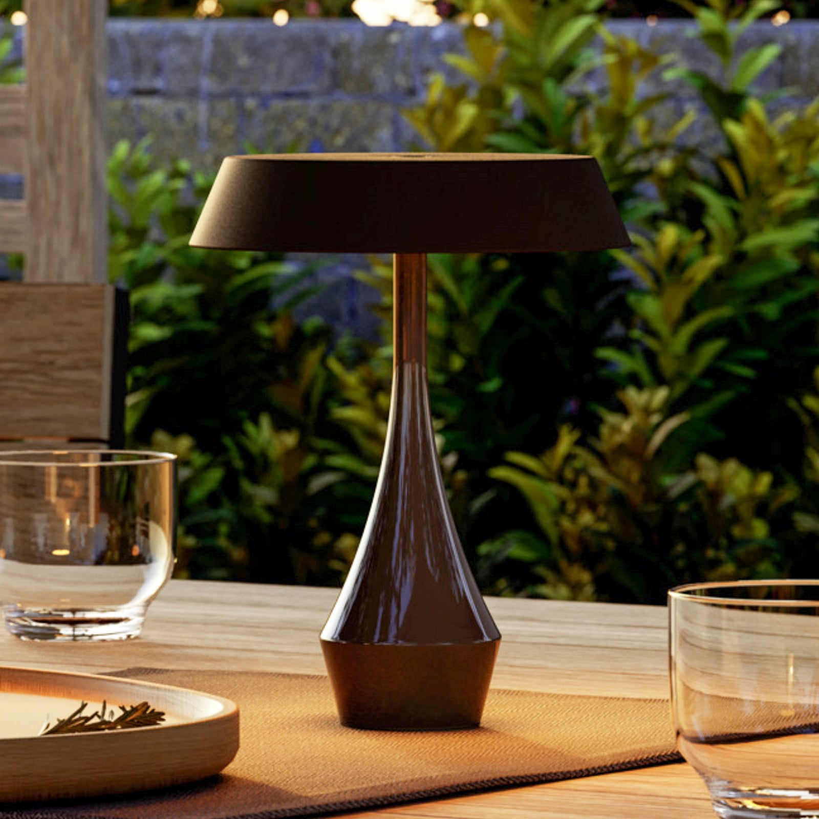 EGLO LED tafellamp op accu TURCIO, zwart, hoogte 20 cm, IP44, dimbaar