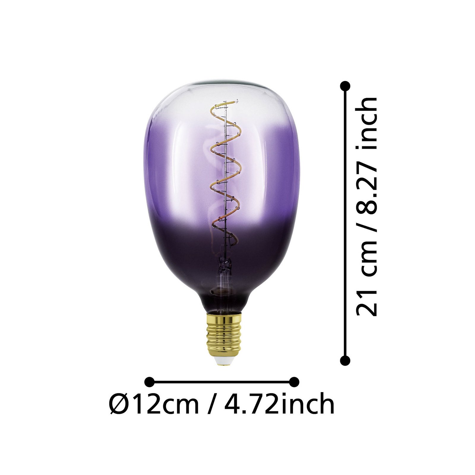 LED lamp E27 4W T120 1.800K Filament paars dimbaar