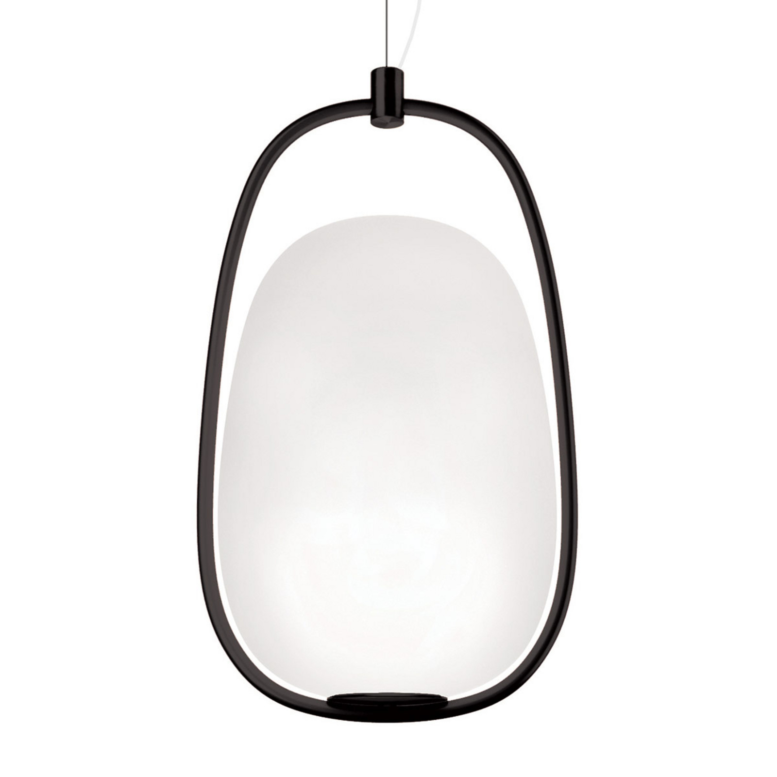 kdln lampă suspendată Lannà negru/alb 22 x 20 cm - Camera de zi / sufragerie - Design - negru alb - Sticlă