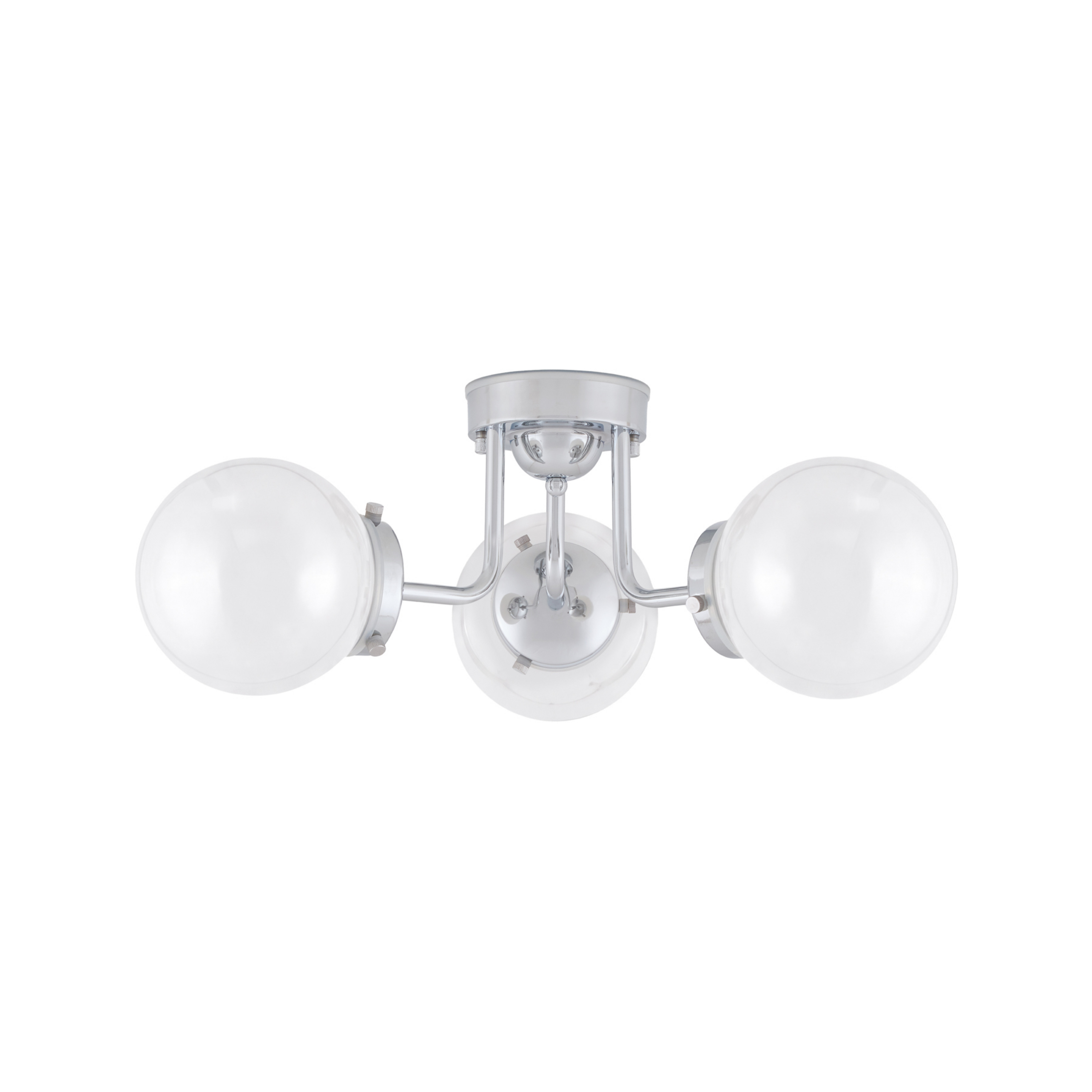 Alley loftlampe til badeværelset, Ø 50 cm, krom/hvid – Globen Lighting
