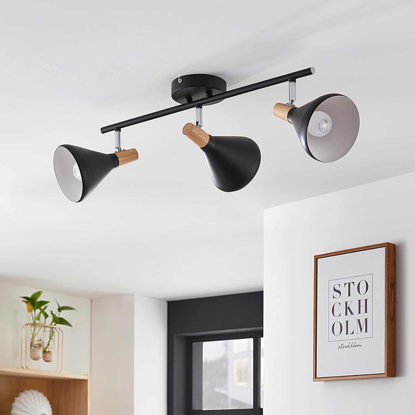 Arina 3 Ceiling Lamp Black - Lindby