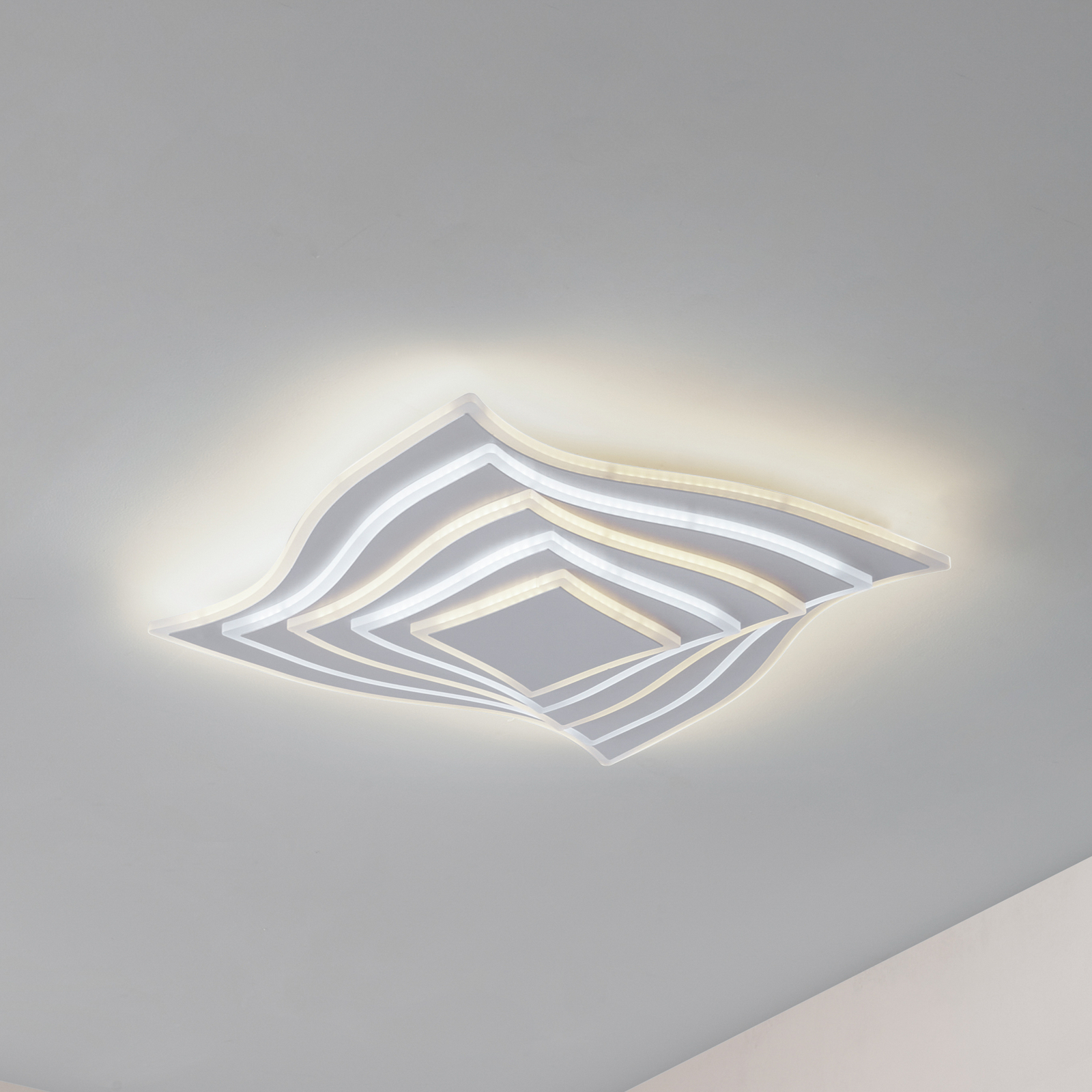 Lindby LED таванна лампа Rebeka, 47x47cm, CCT, дистанционно управление