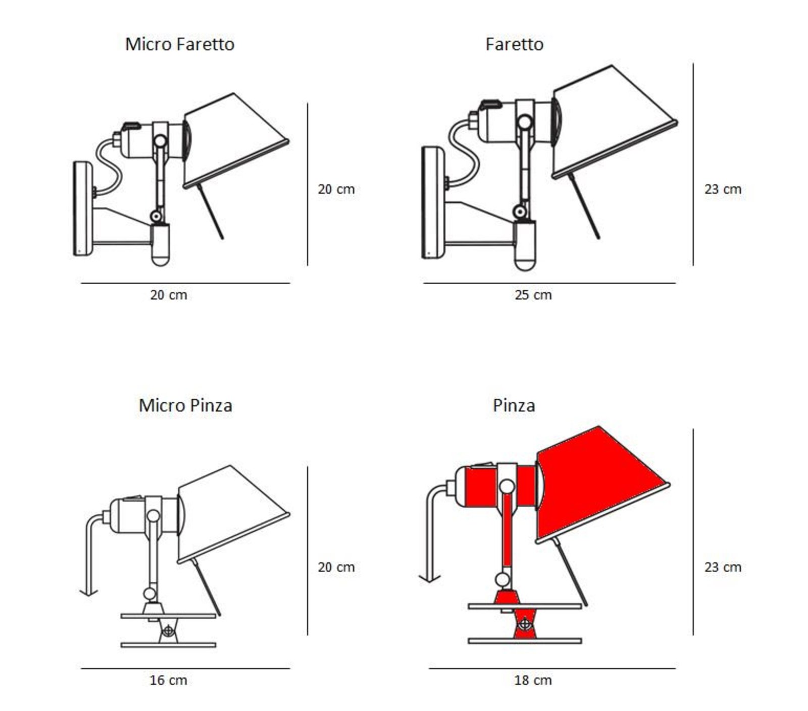 Tolomeo Pinza Candeeiro de Parede Aluminium - Artemide