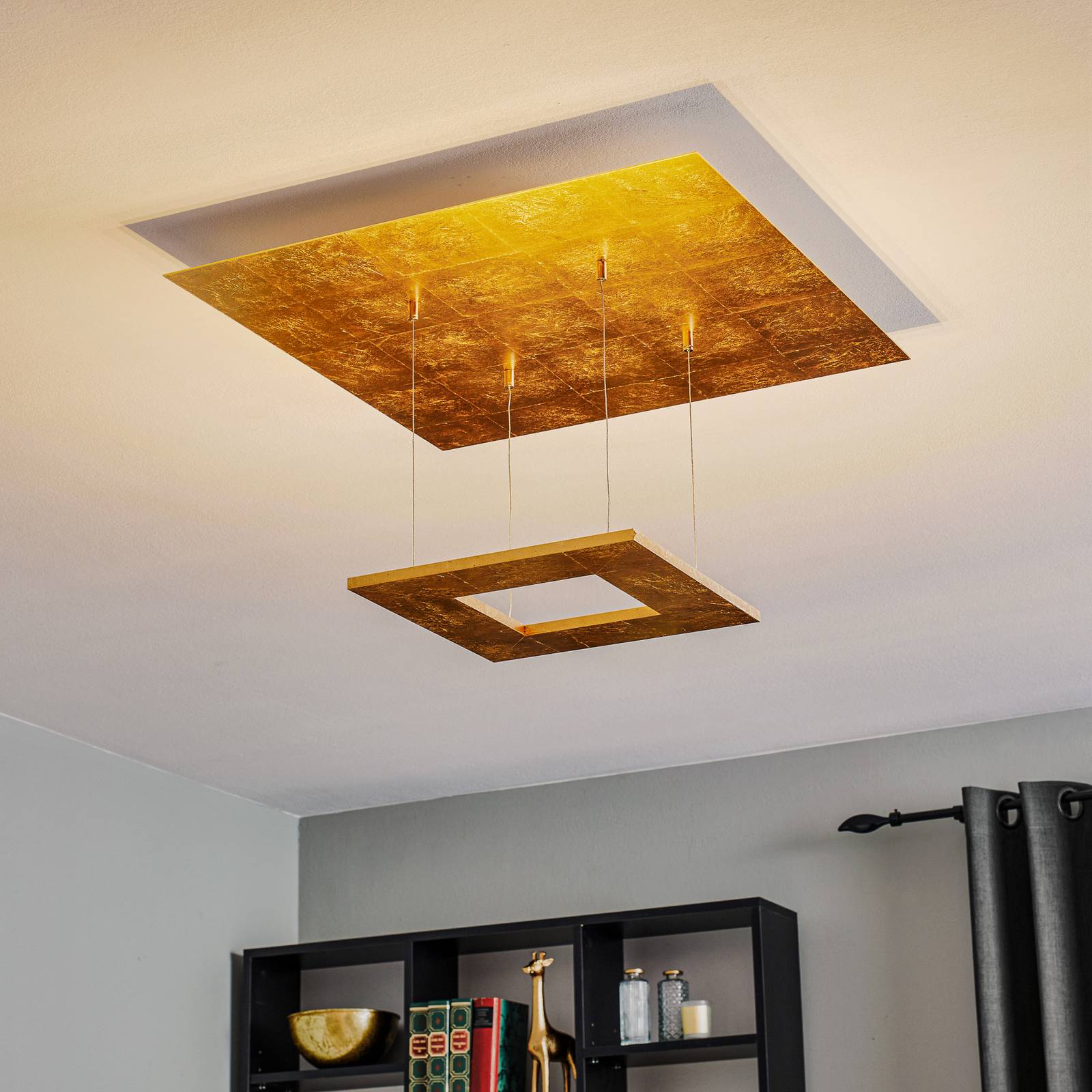 Escale Zen - gold leaf LED hanging light