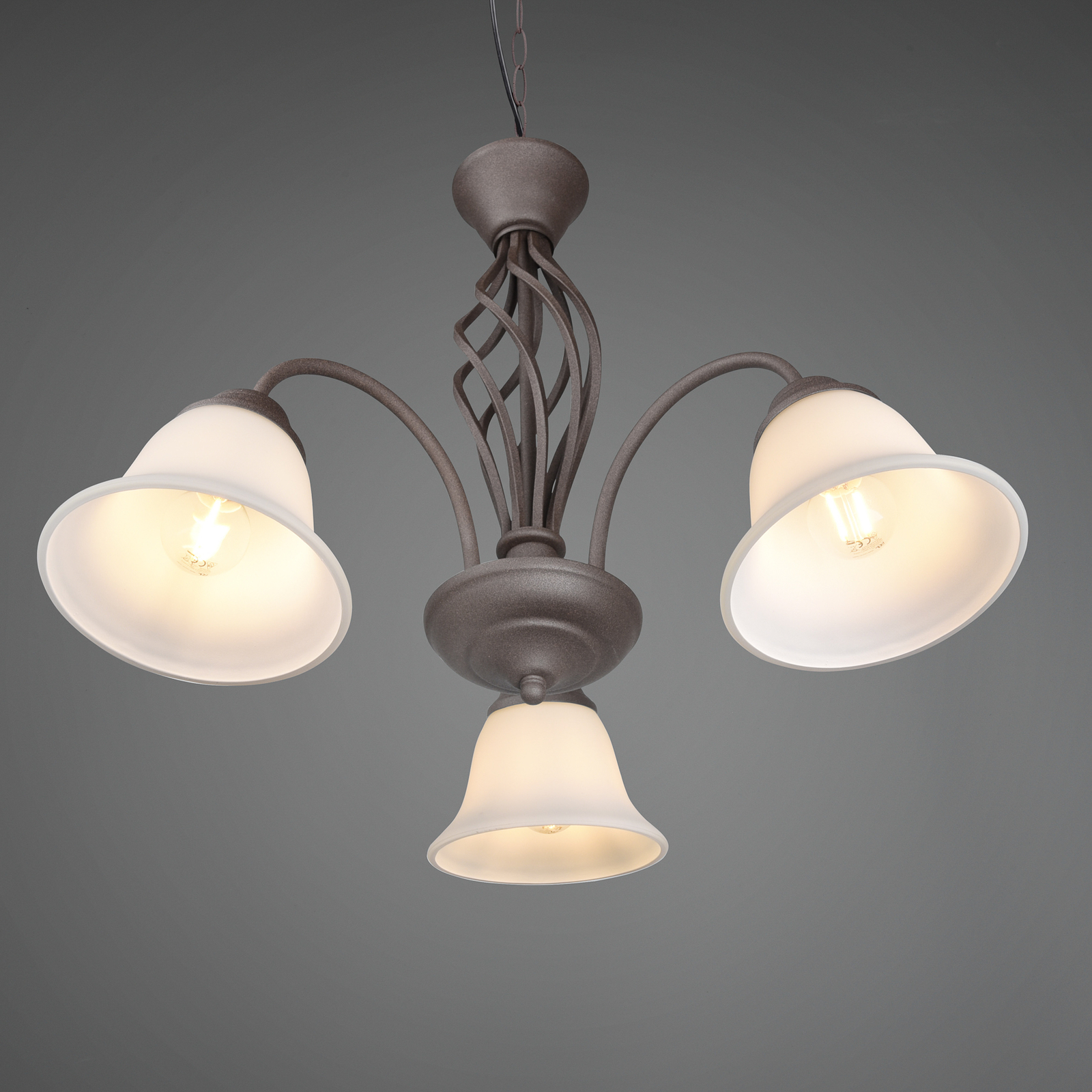 Rustica hængelampe, rustfarvet, 3 lyskilder