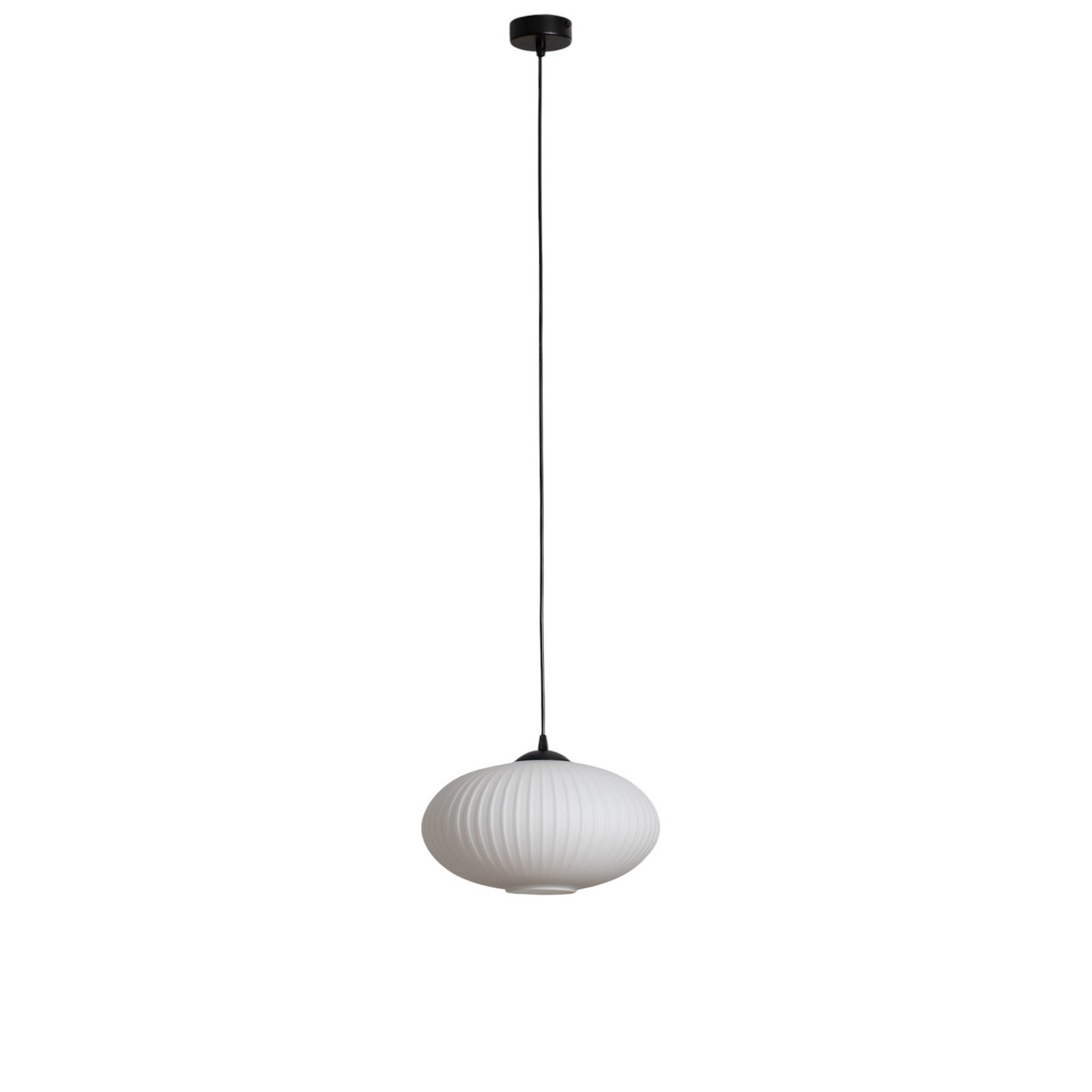 Coco dining table light, Ø 30 cm, black/opal, glass