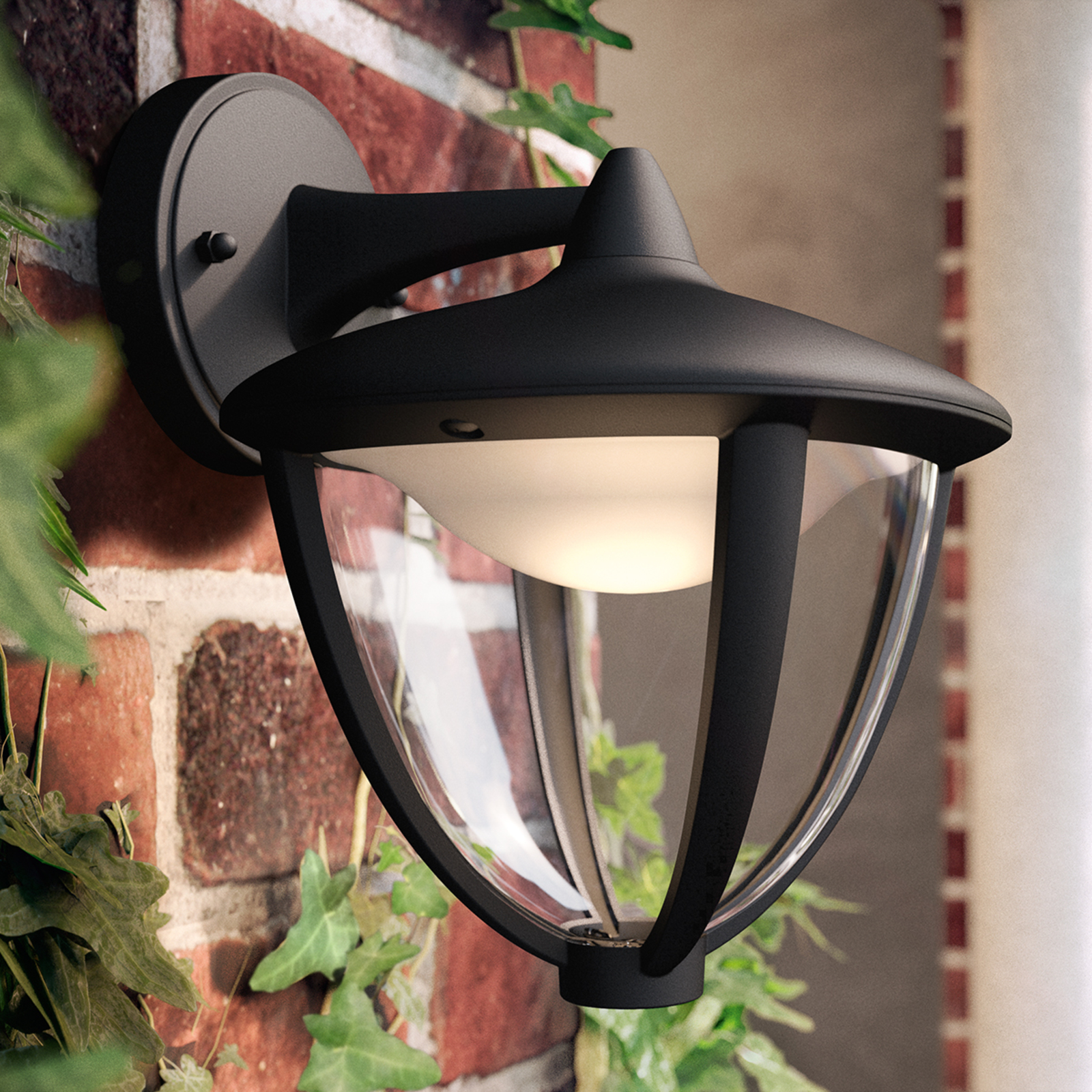 PHILIPS Philips Robin LED outdoor wall light black, down, aluminium, plastic, 4.5 W, energy efficiency: A+, W: 17.4 cm, H: 23 cm