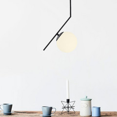 Závesná lampa Dolunay 143-AV, čierna, jedno sklenené tienidlo