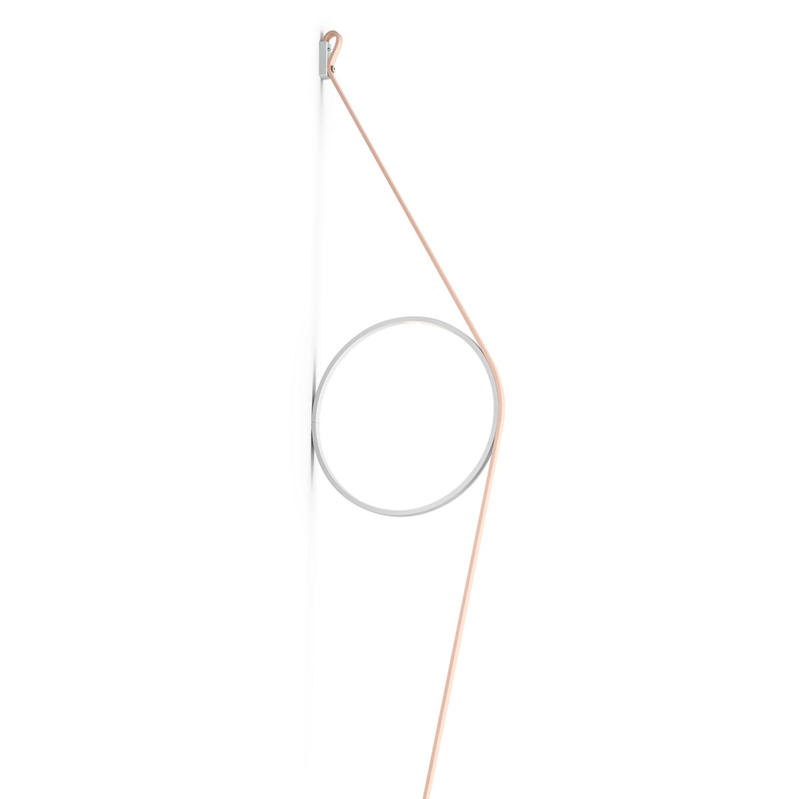 FLOS Wirering LED rosa para parede, anel branco