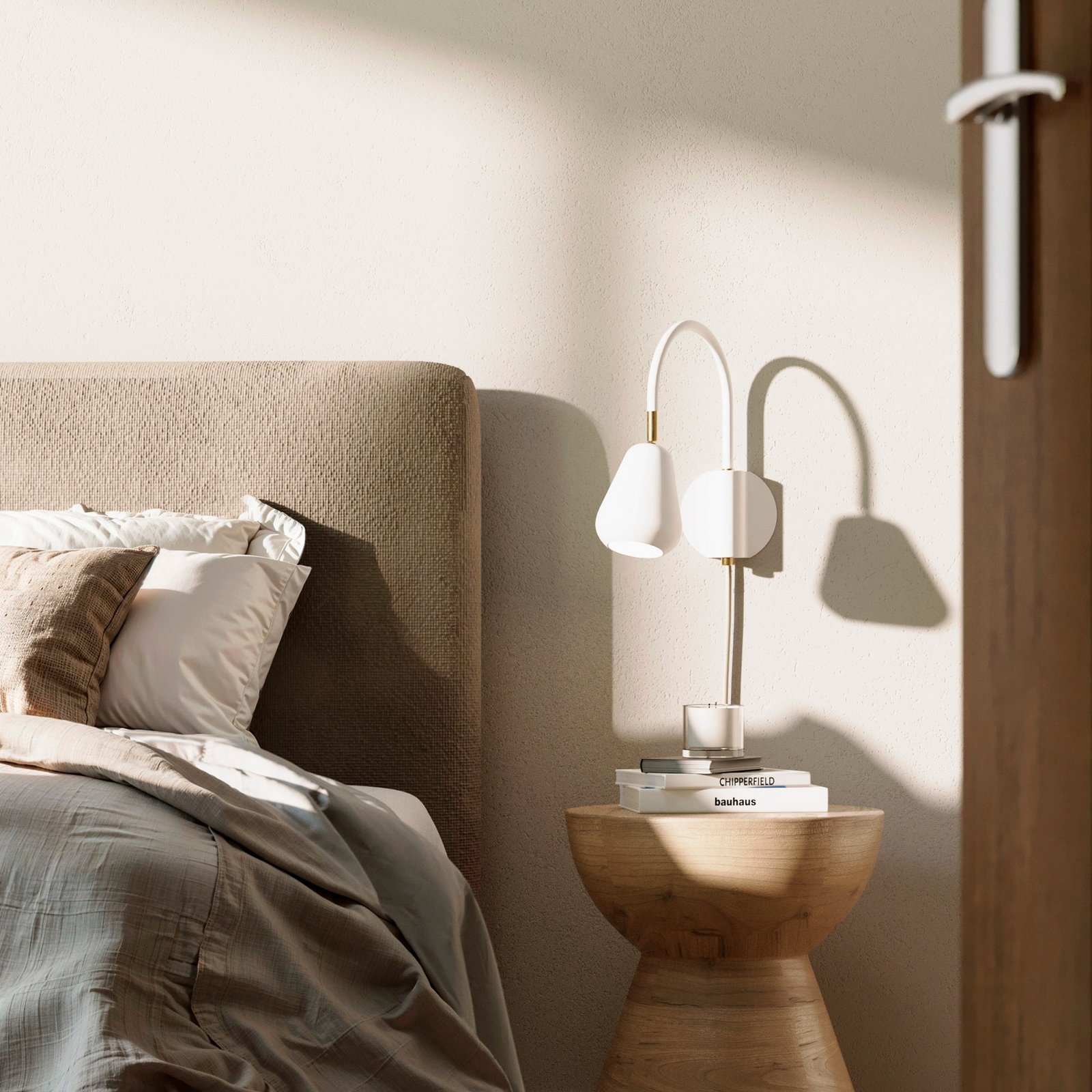 Spot mural Anoli doré/blanc métal GU10 fiche - Nuura