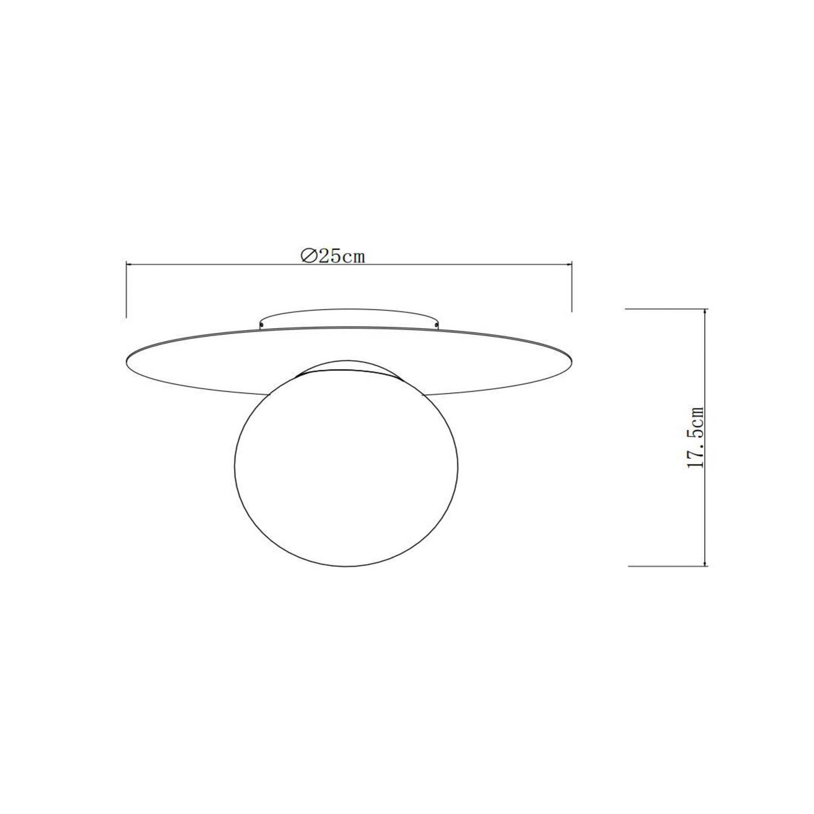 Lampa sufitowa Tricia, złota, Ø 25 cm, szklana, 1-punktowa, E27