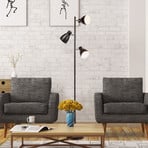 Gide álló világítás, 3 izzós, fekete, fém, E27