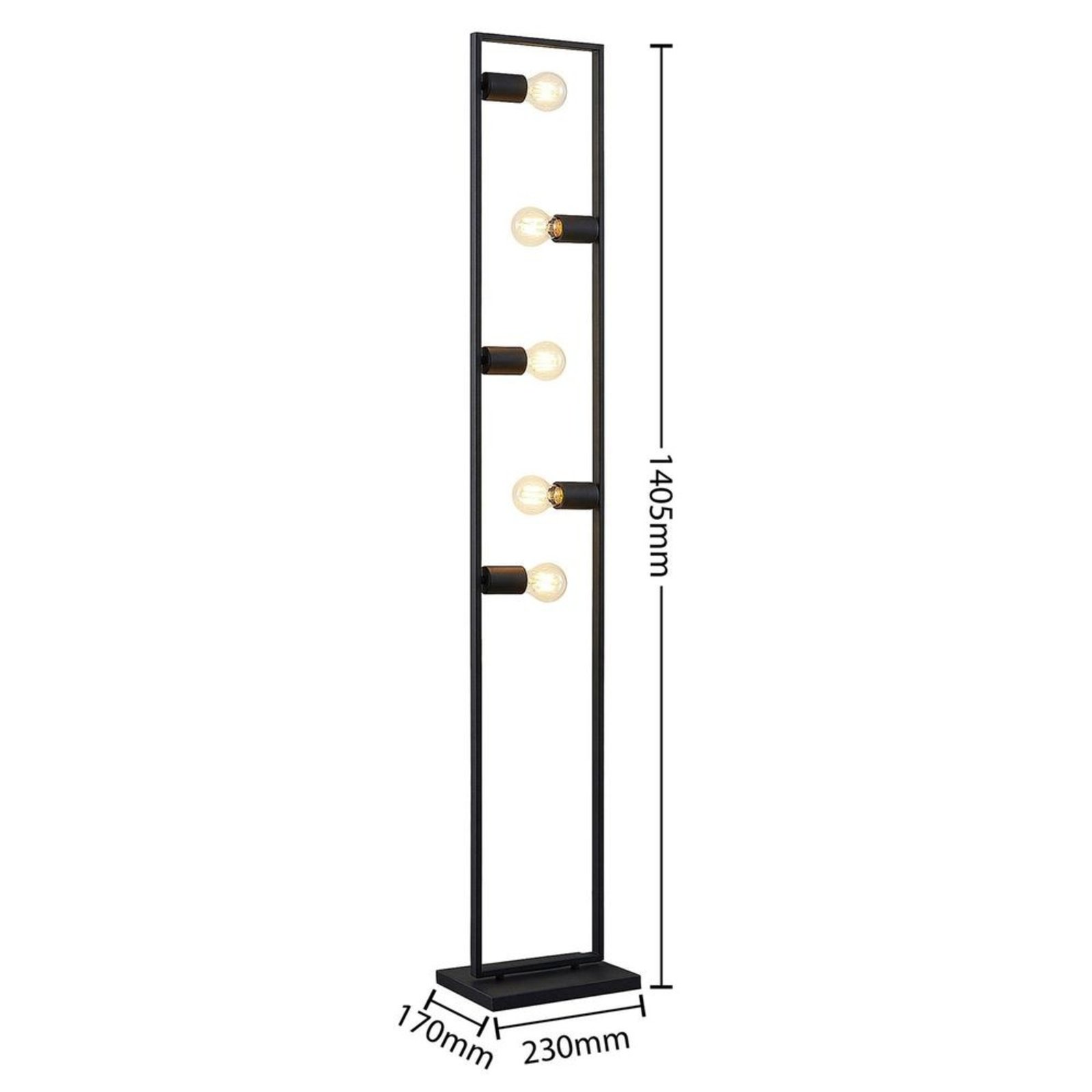 Sherwin 5 Lampadaire Black - Lindby