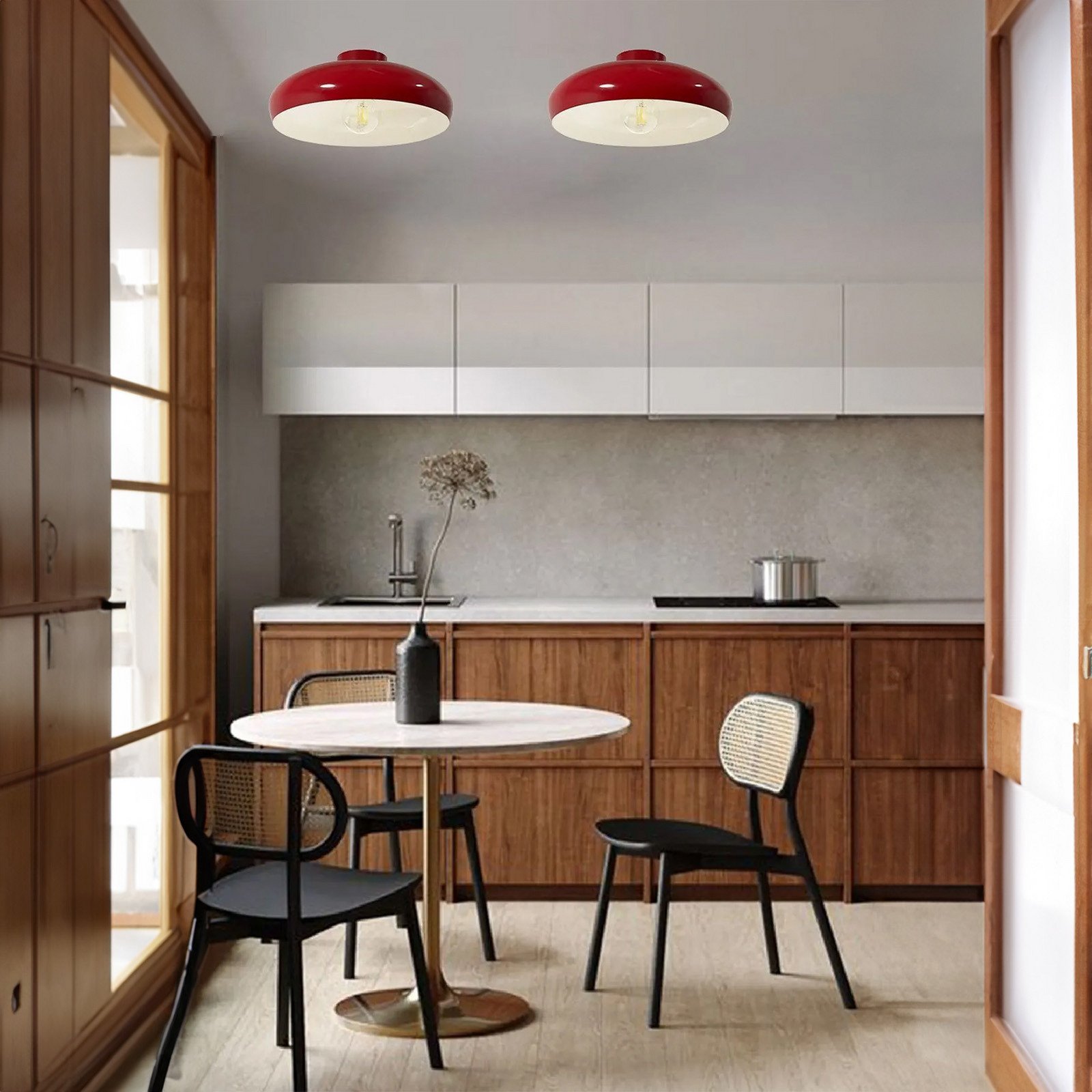 ROYALTECH Plafonieră Olli Ø 40 cm roșu/alb metal E27 - Camera de zi / sufragerie - roșu alb