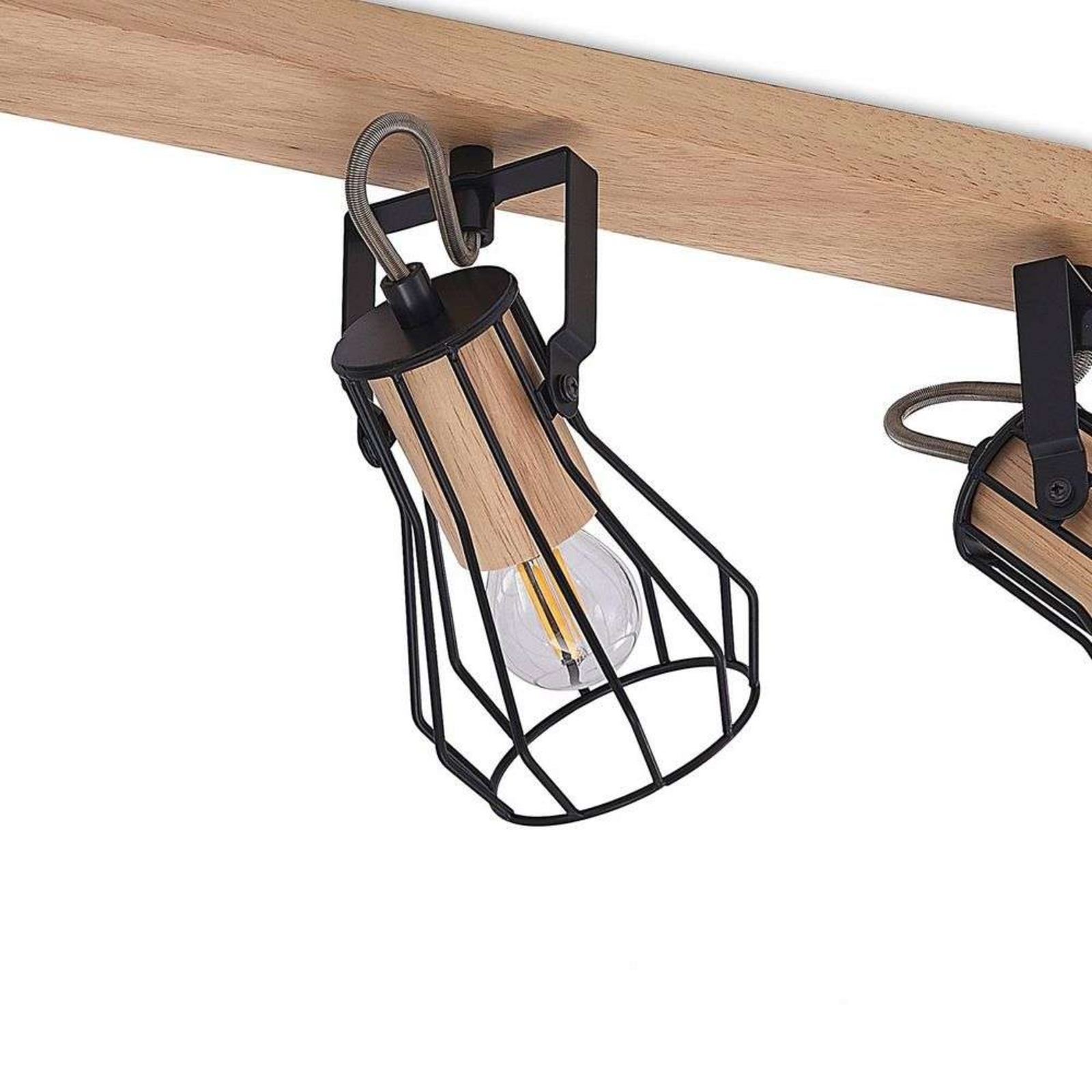Courtney 5 Plafonieră Black/Wood - Lindby