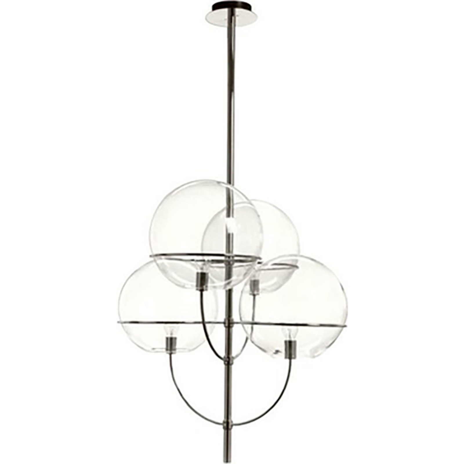 Lyndon Lustră Pendul Chrome/Transparent - Oluce