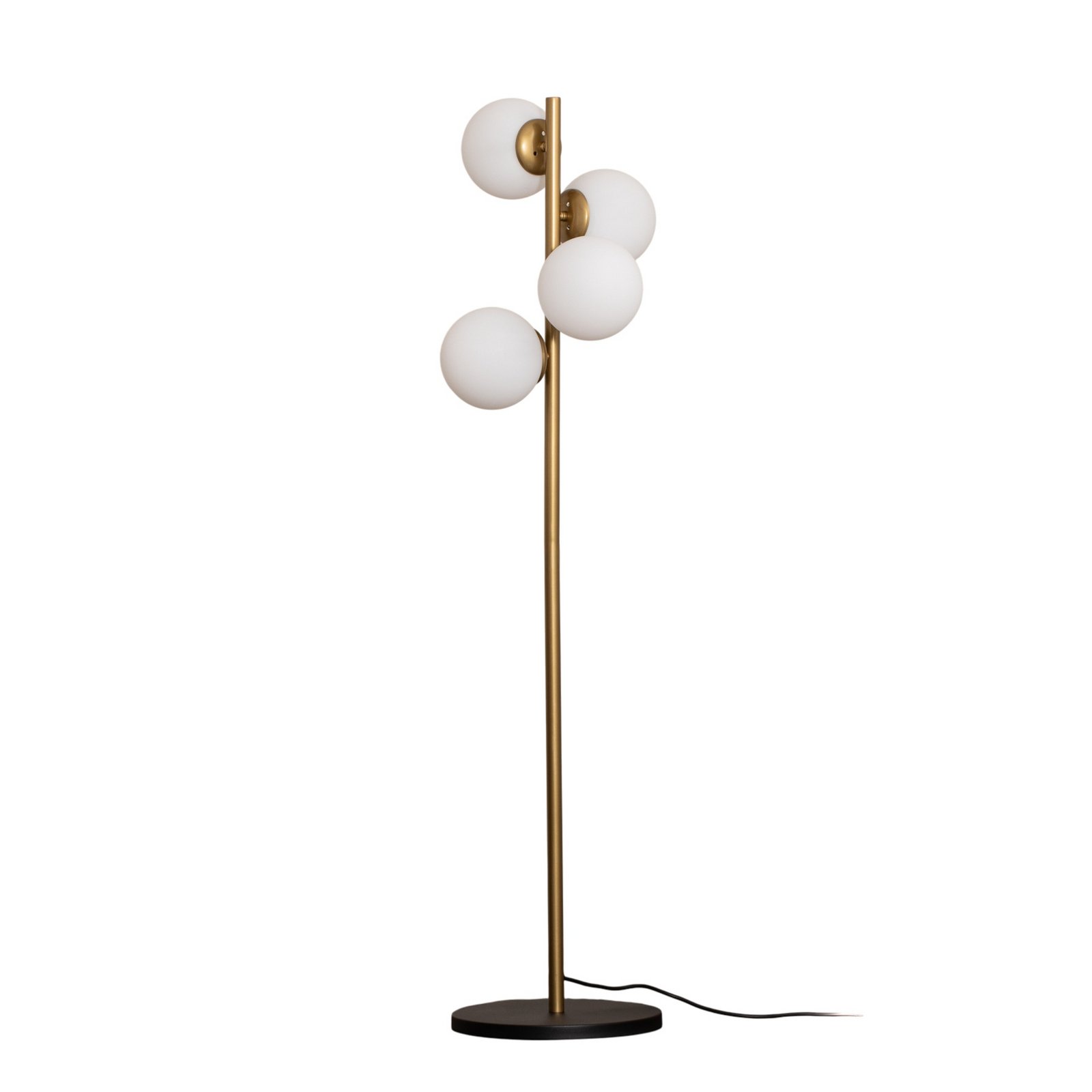 Lampe sur pied Faze, dorée, verre, 130 cm, à 4 lampes, E27