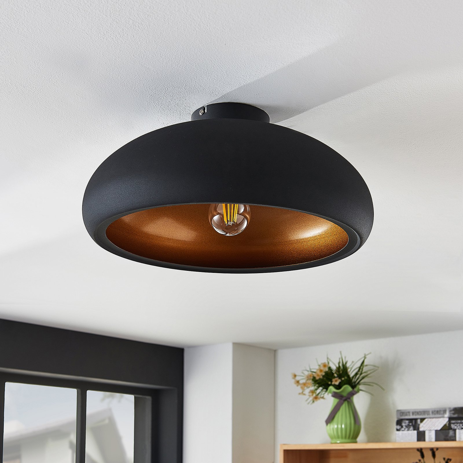 Gerwina Plafonnier Black/Gold - Lindby