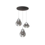 LED pakabinamas šviestuvas Deva, 3 lemputės, Ø 50 cm, pilkos spalvos, CCT,