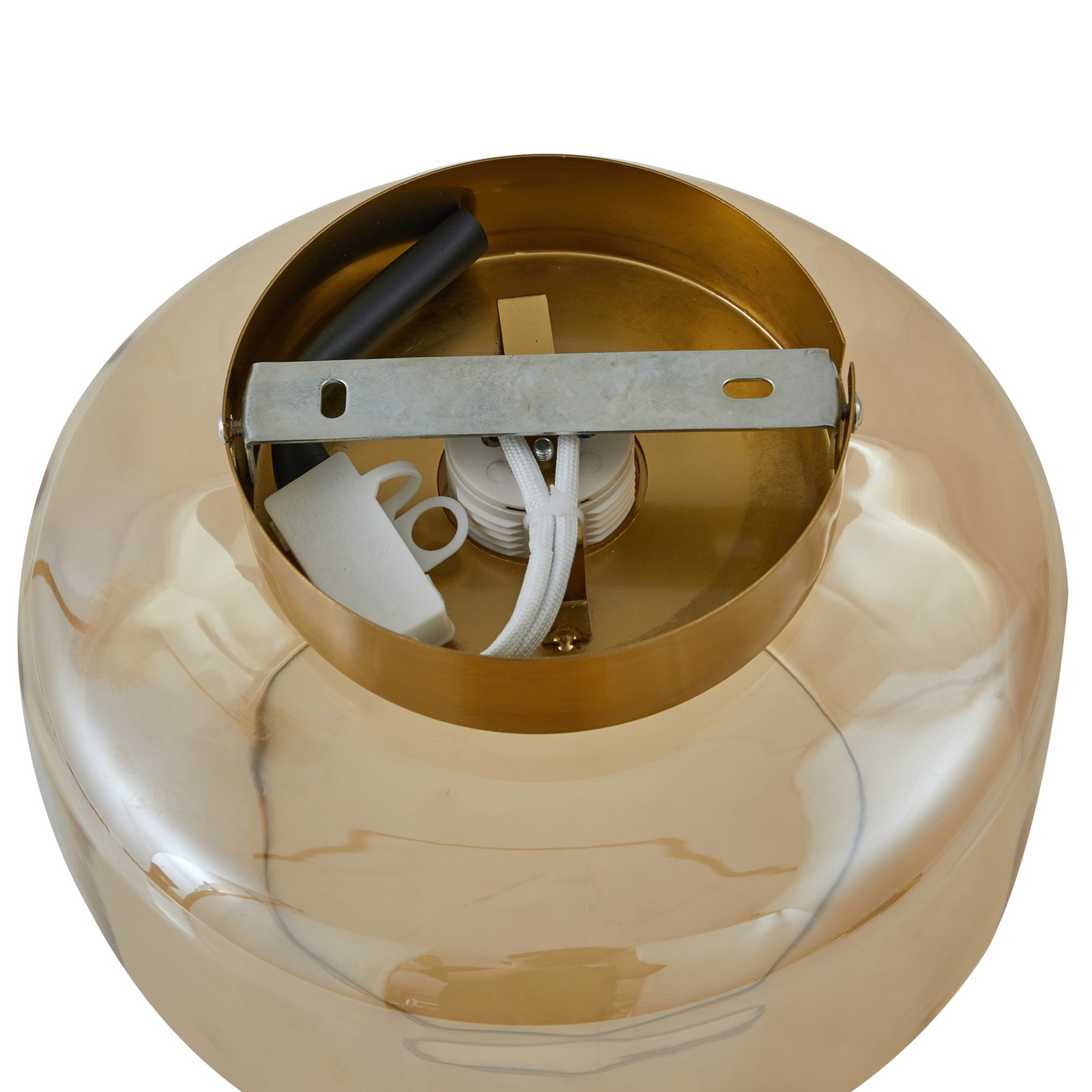 Lindby ceiling light Hildur, amber, glass, Ø 22 cm