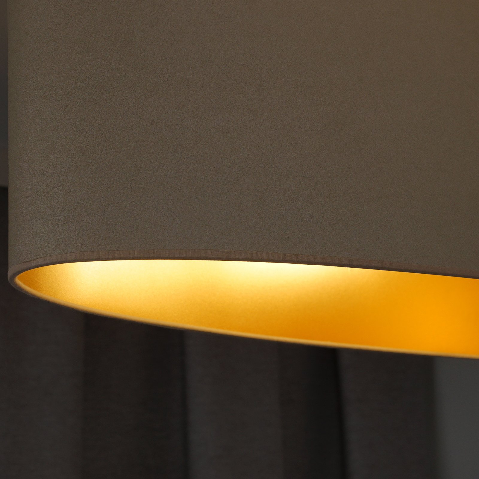 Závesná lampa Envostar Idun light beige, imitácia kože vegan, 80 cm