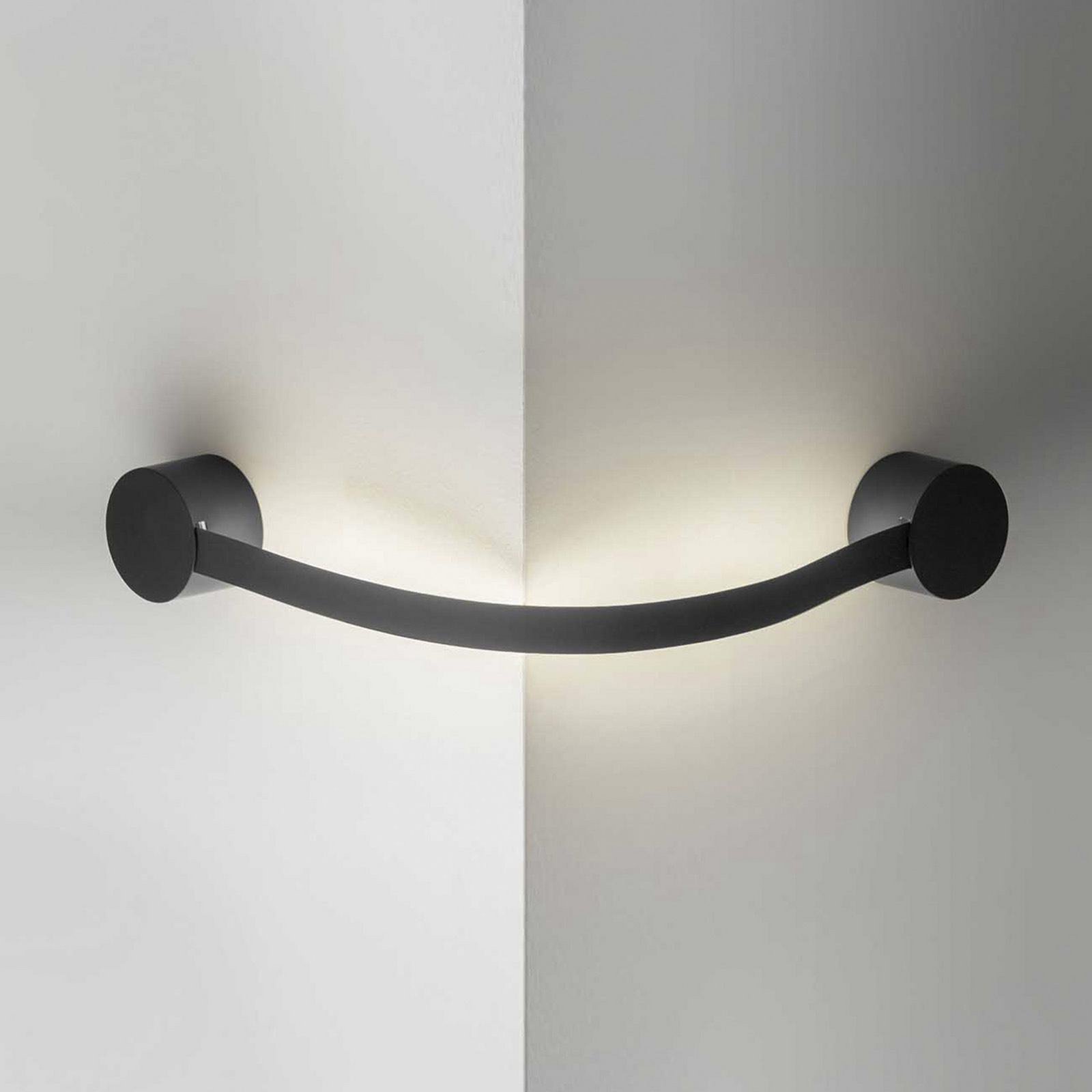 OLEV LED-Wandlampe Segmento, schwarz, Metall, 85 cm, 2.700 K
